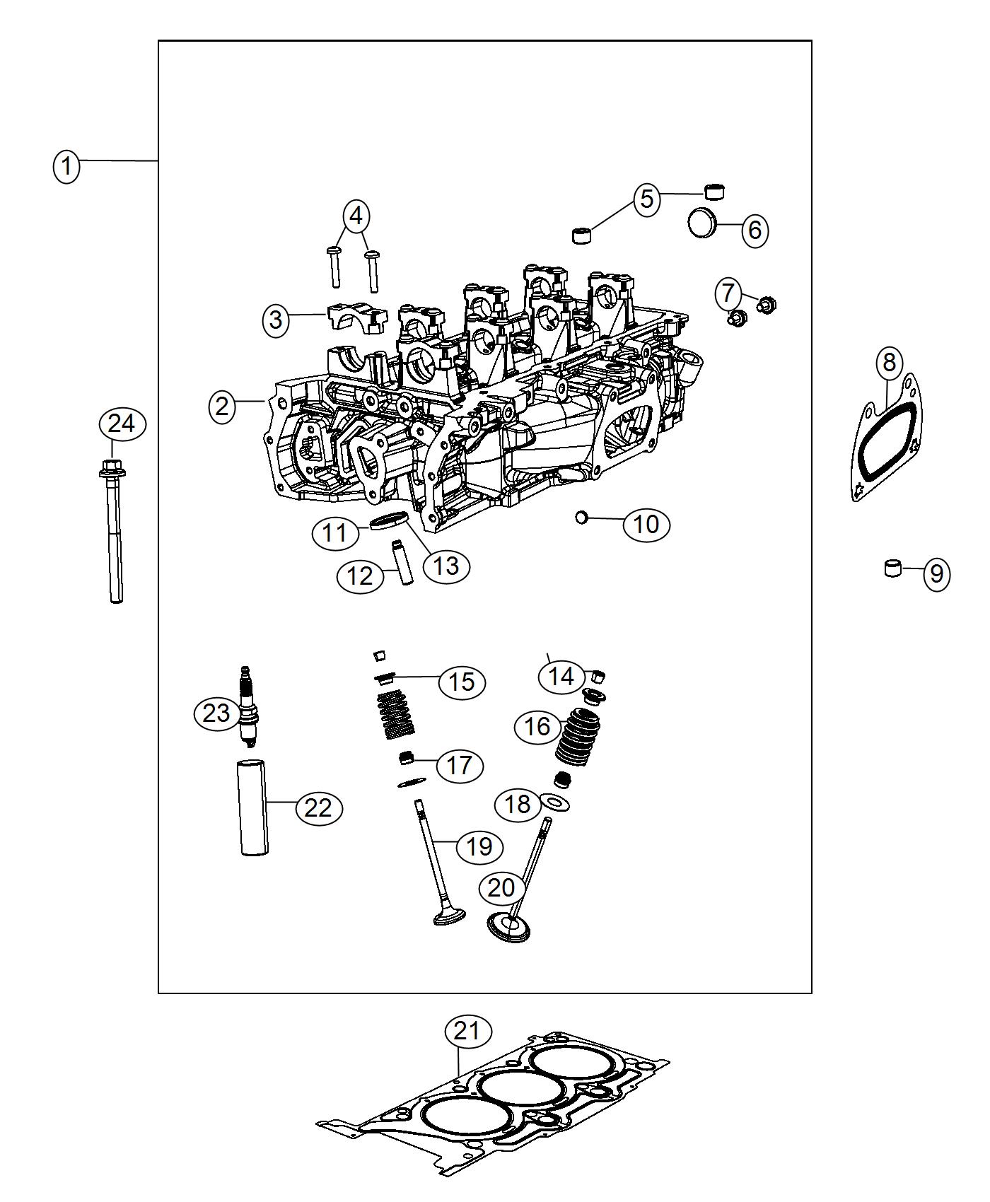 Diagram Cylinder Heads 3.0L. for your 2002 Chrysler 300  M 