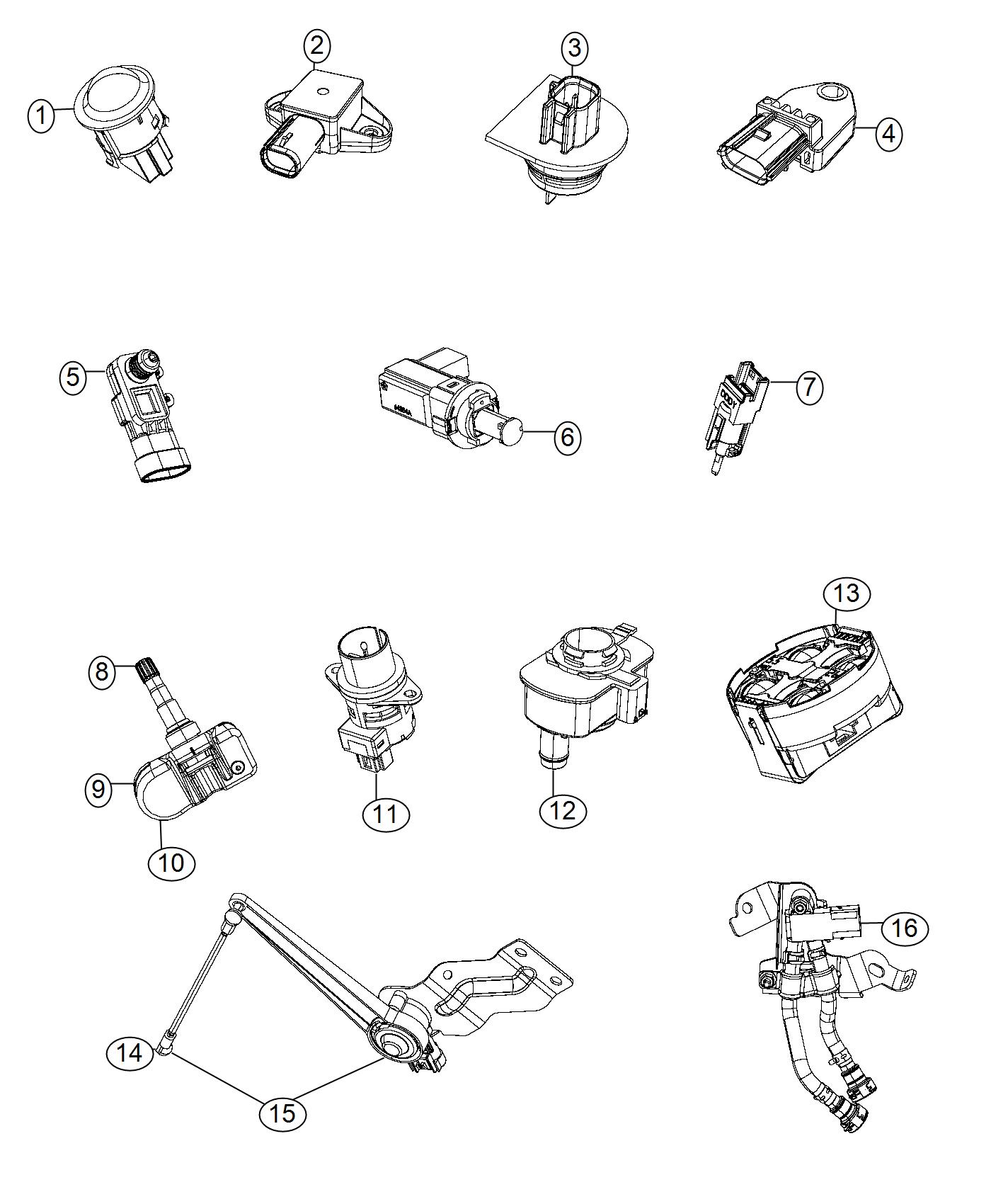 Diagram Sensors, Body. for your 2004 Chrysler 300  M 