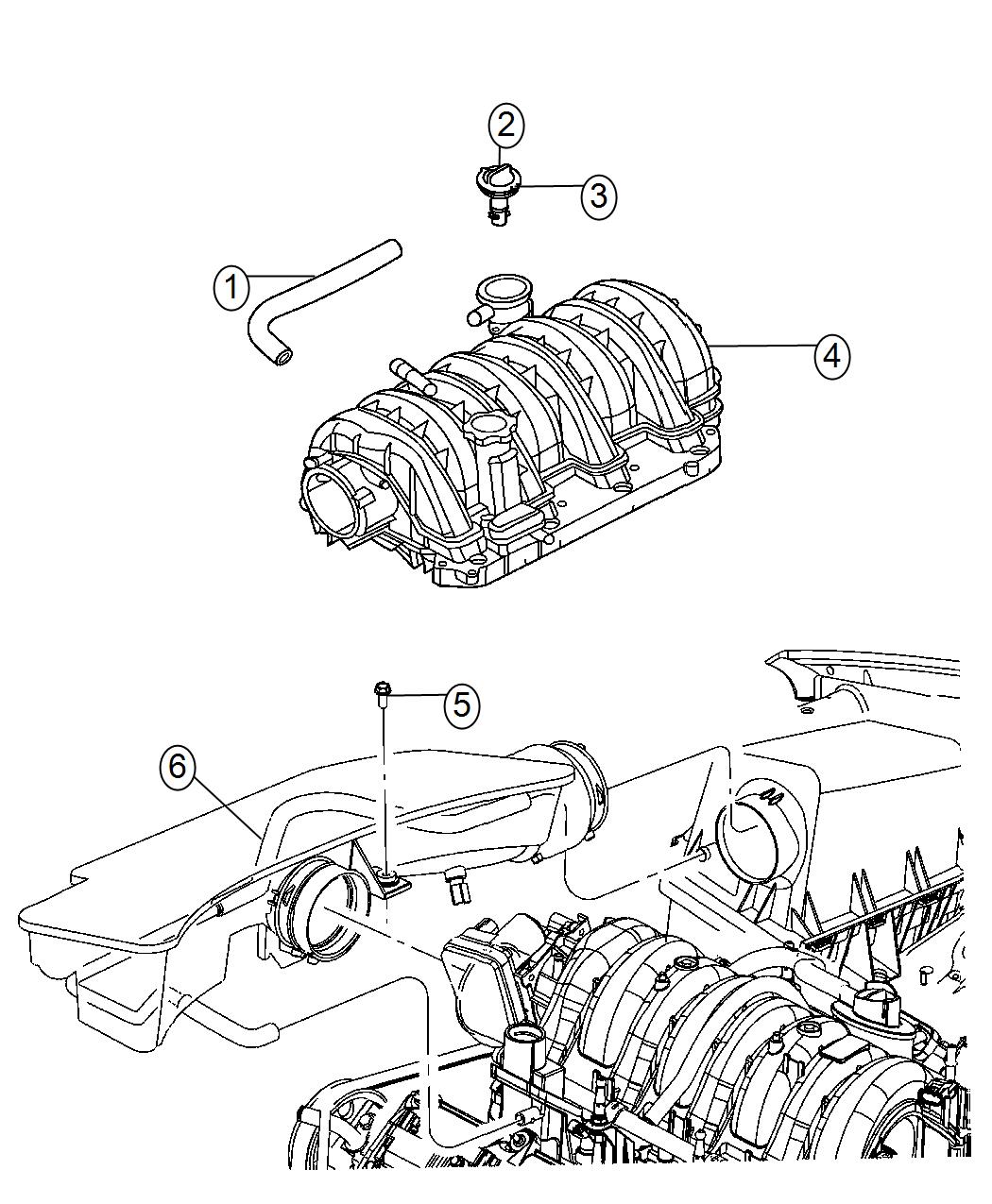 Diagram Crankcase Ventilation 5.7L. for your Dodge Durango  