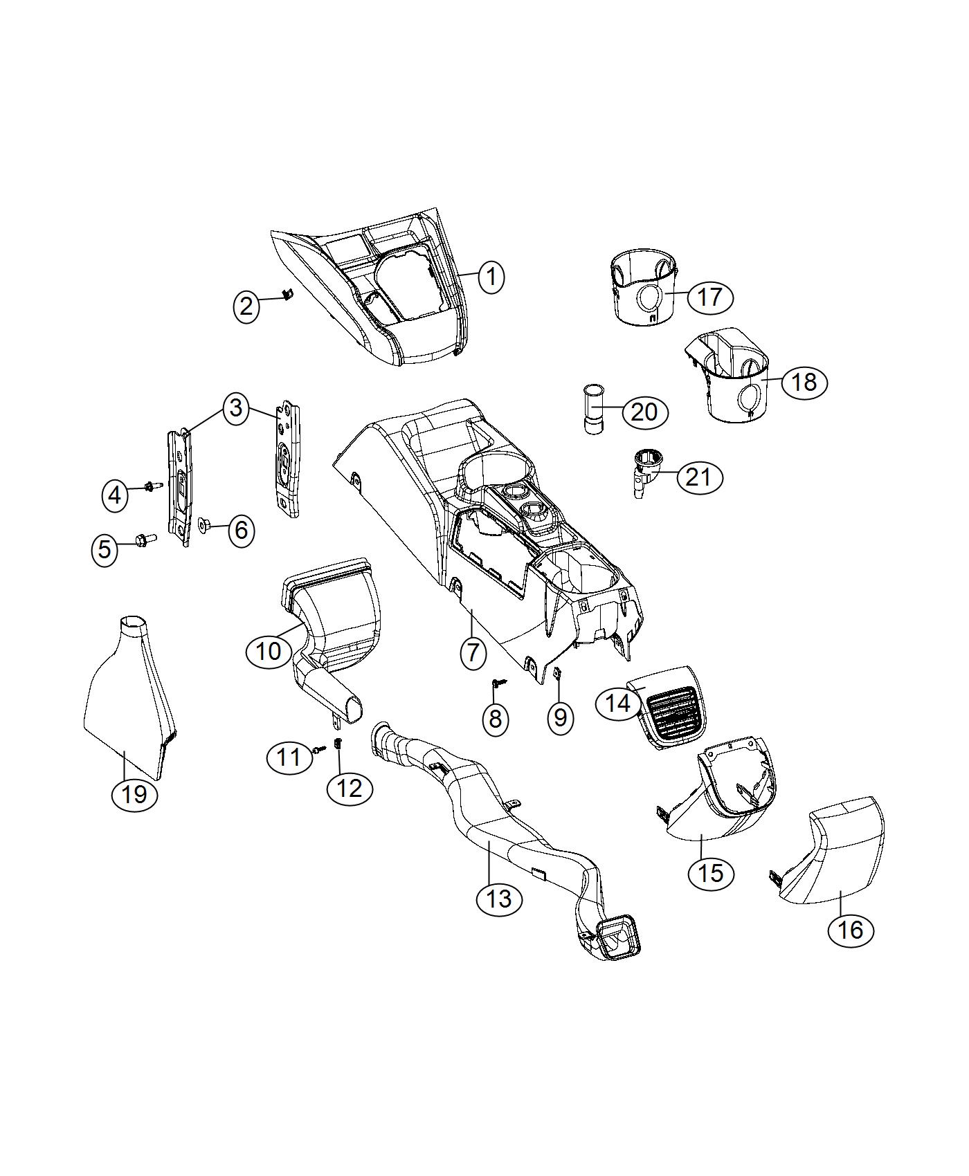 Diagram Console Floor Front. for your 2000 Chrysler 300  M 