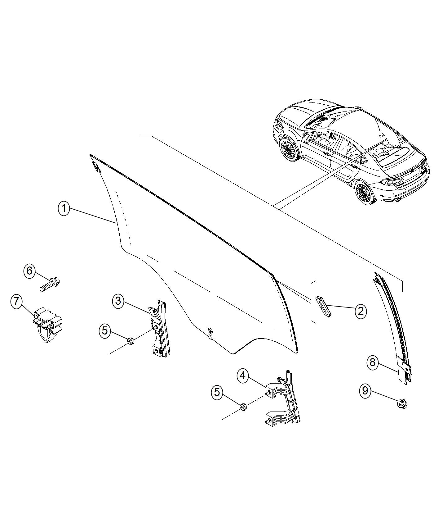 Diagram Glass, Rear Door. for your Ram