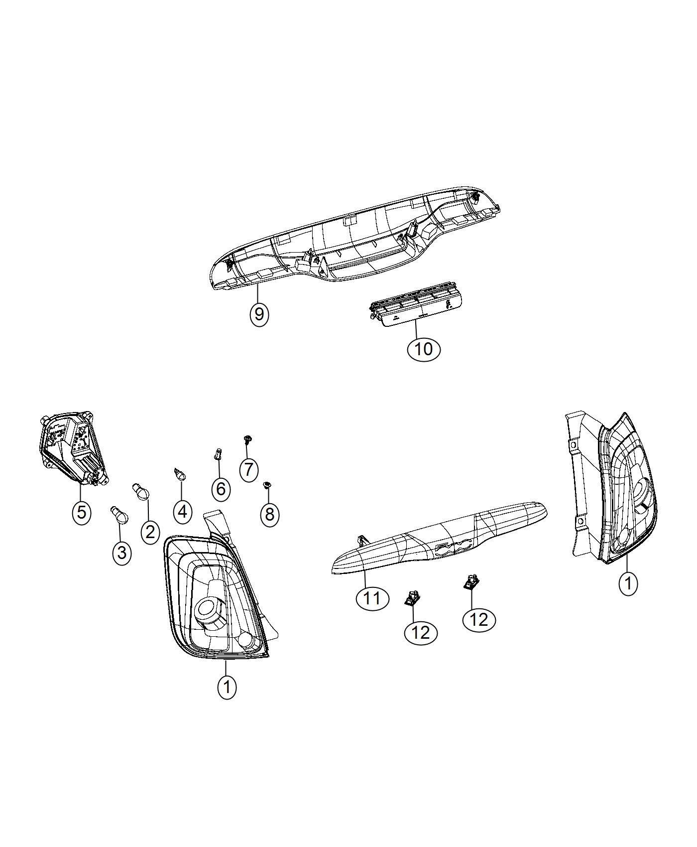 Diagram Rear, Lamps. for your Fiat 500  