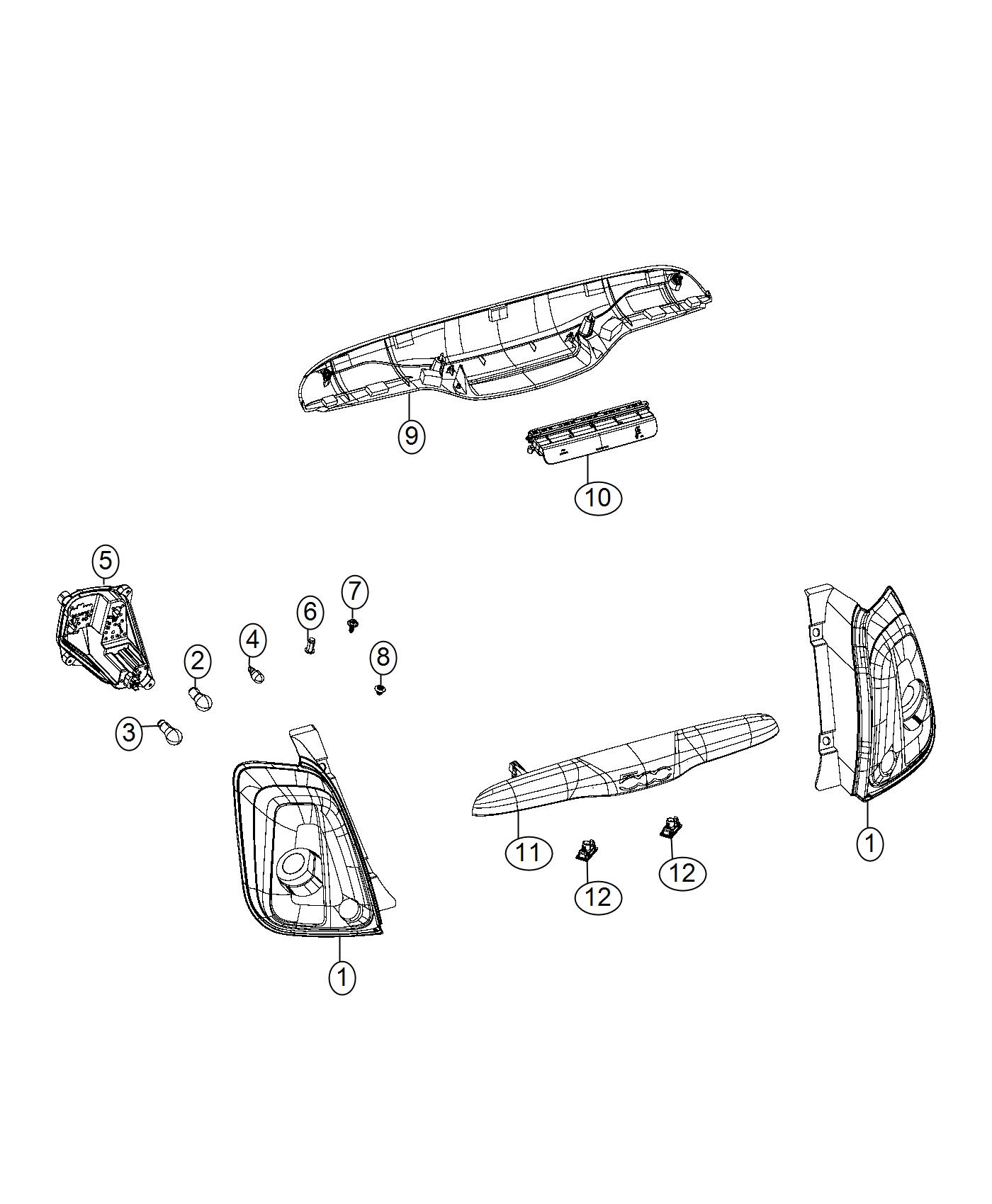 Diagram Rear, Lamps. for your Fiat 500  