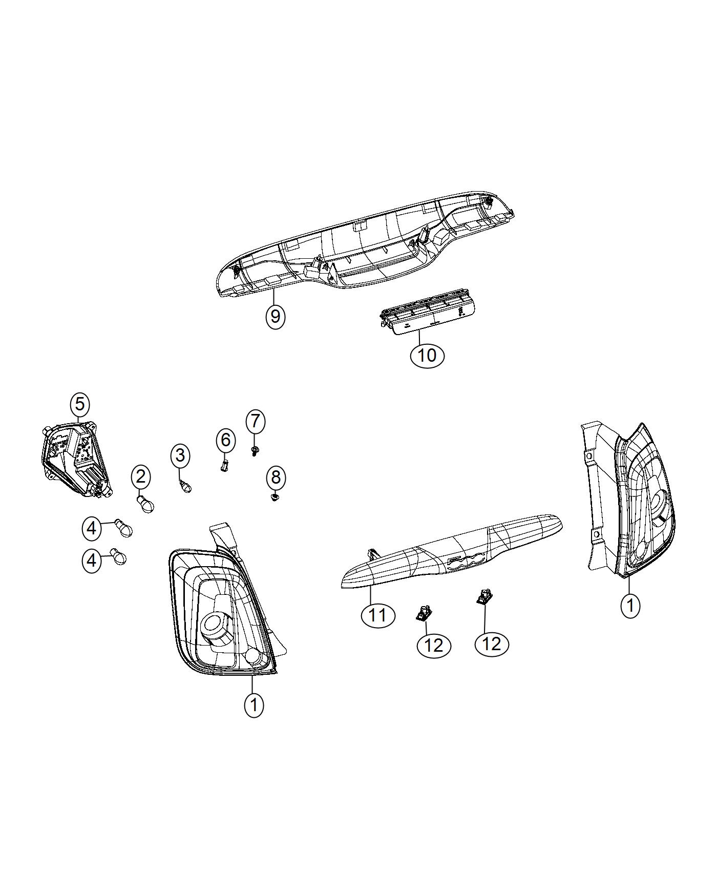 Diagram Rear, Lamps. for your Fiat 500  