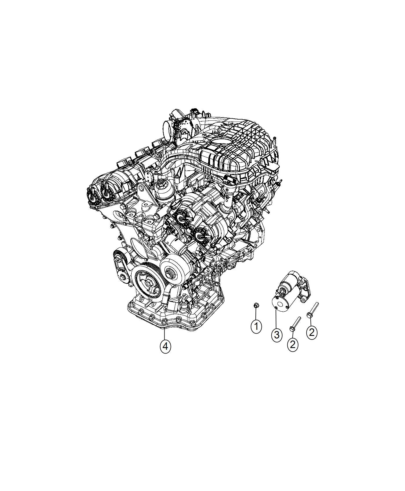 Diagram Starter and Related Parts. for your 2017 Dodge Grand Caravan   