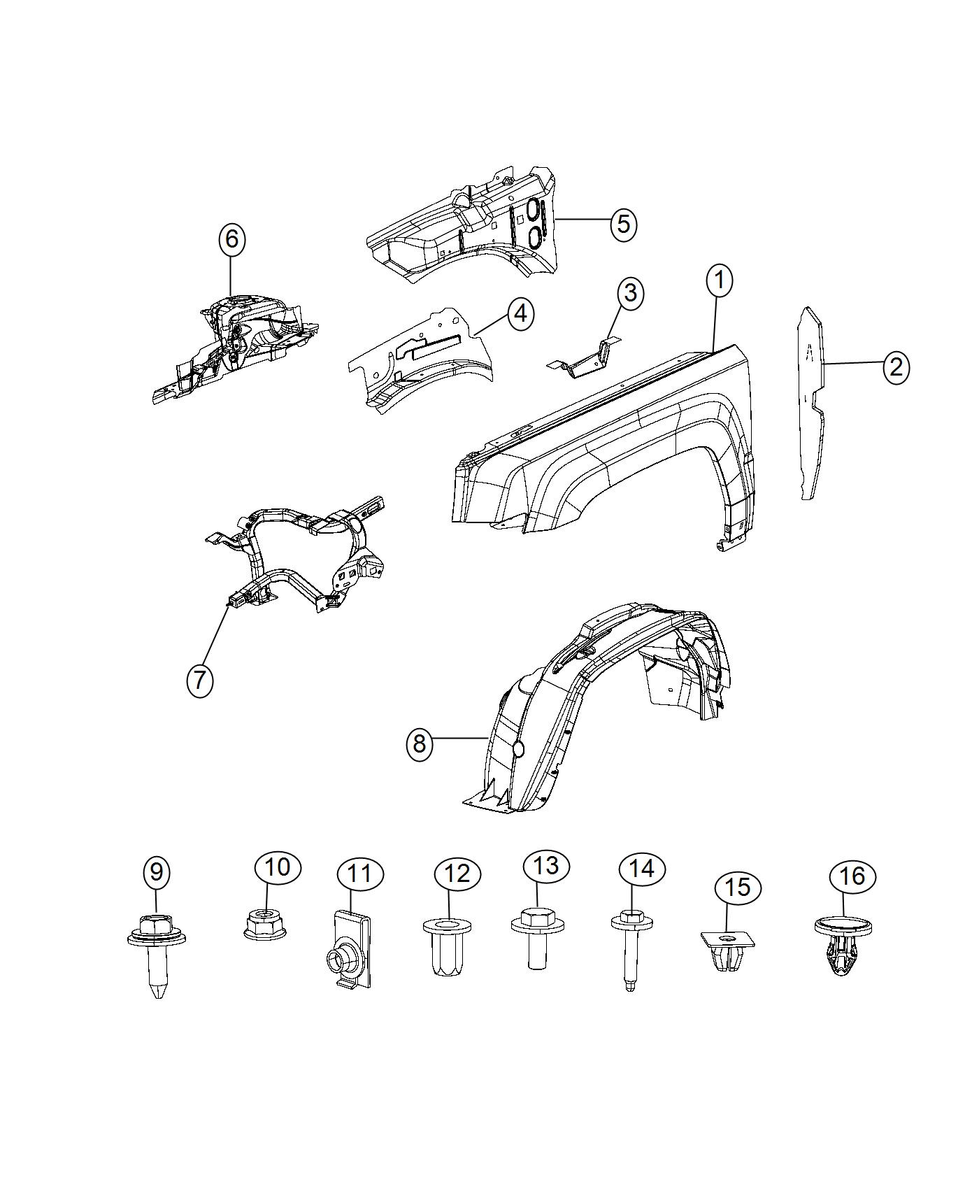 Front Fenders. Diagram