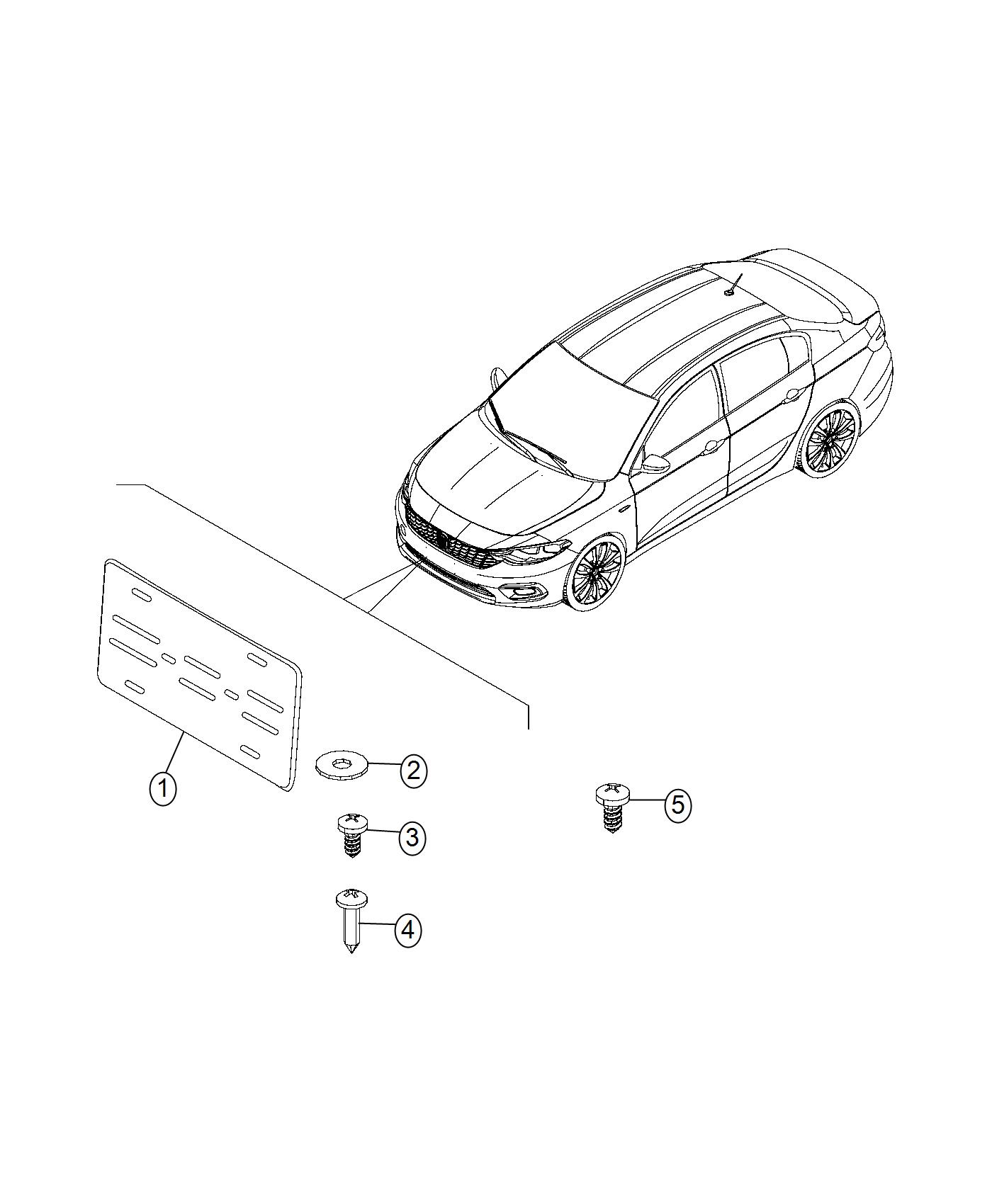 Front License Plate Bracket. Diagram