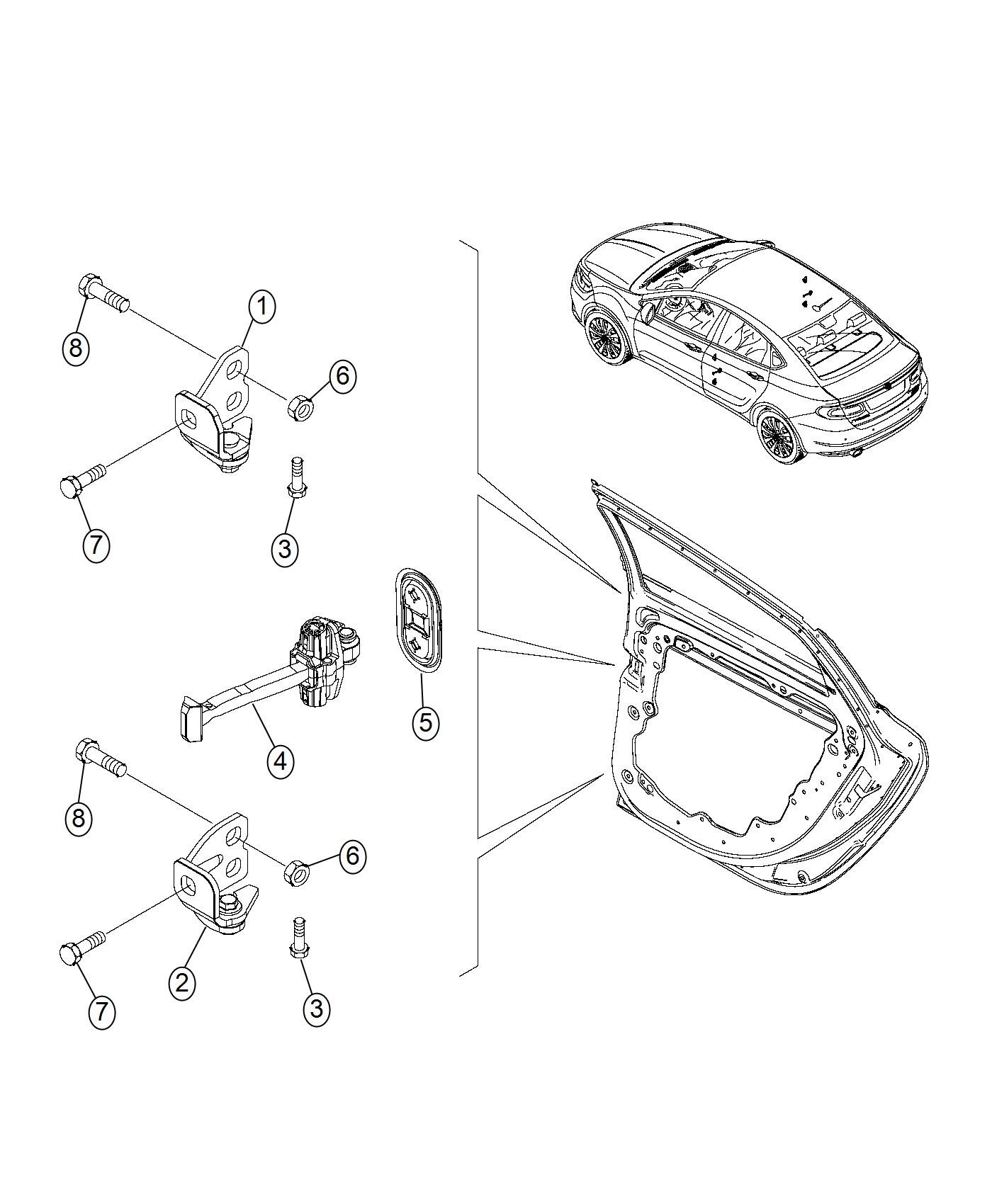 Diagram Hinge And Check. for your Chrysler 300  M