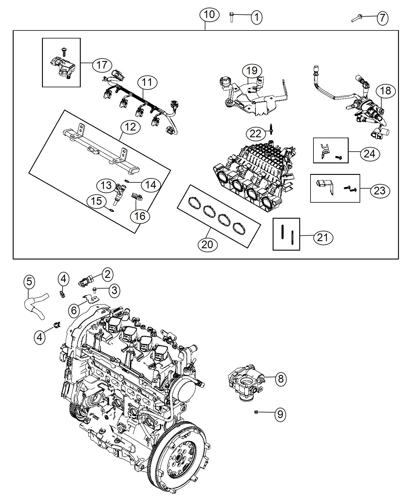 Diagram Intake Manifold 1.4L Turbocharged. for your 2001 Chrysler 300  M 