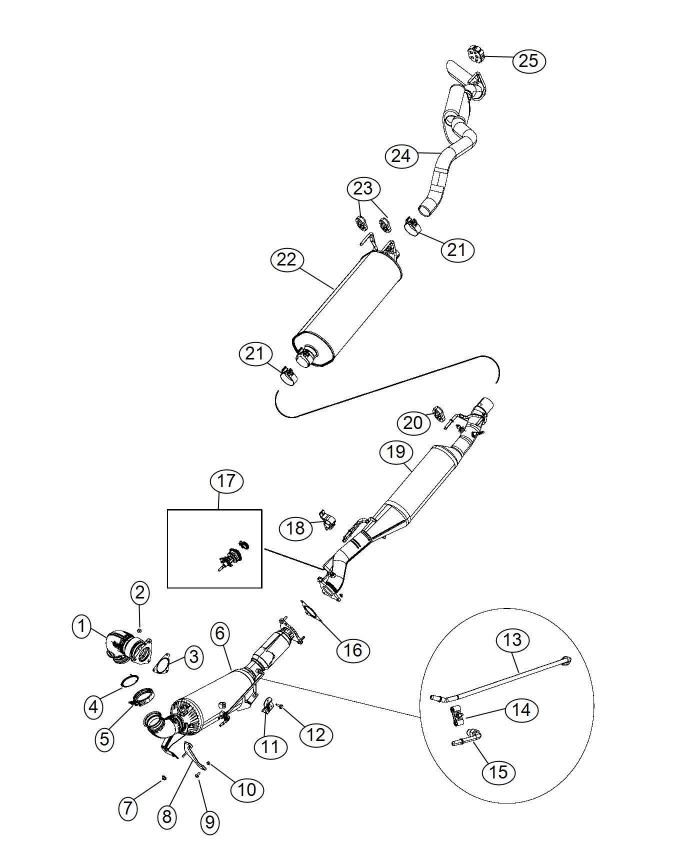 Diagram Exhaust System Single 3.0L. for your 2004 Chrysler 300  M 