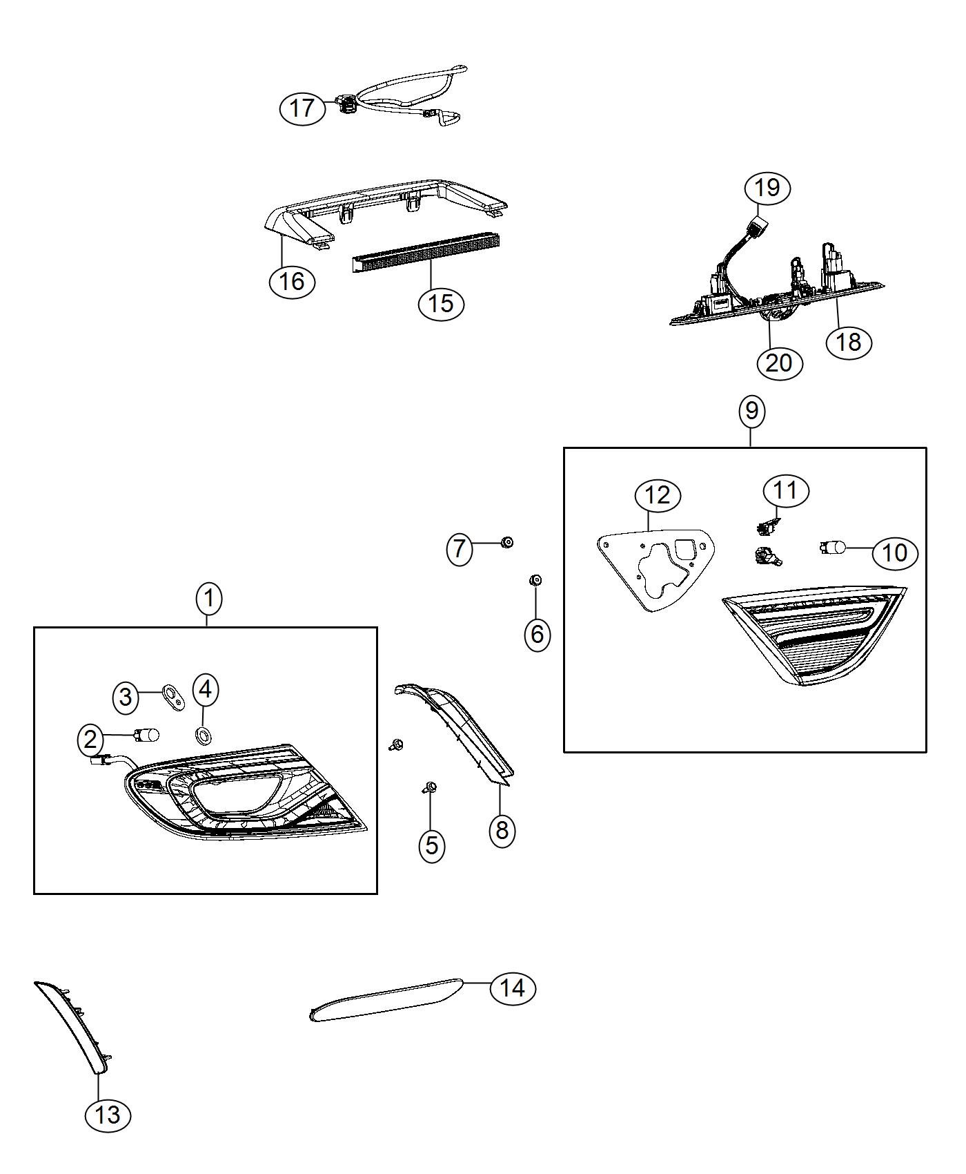 Diagram Lamps, Rear. for your Chrysler