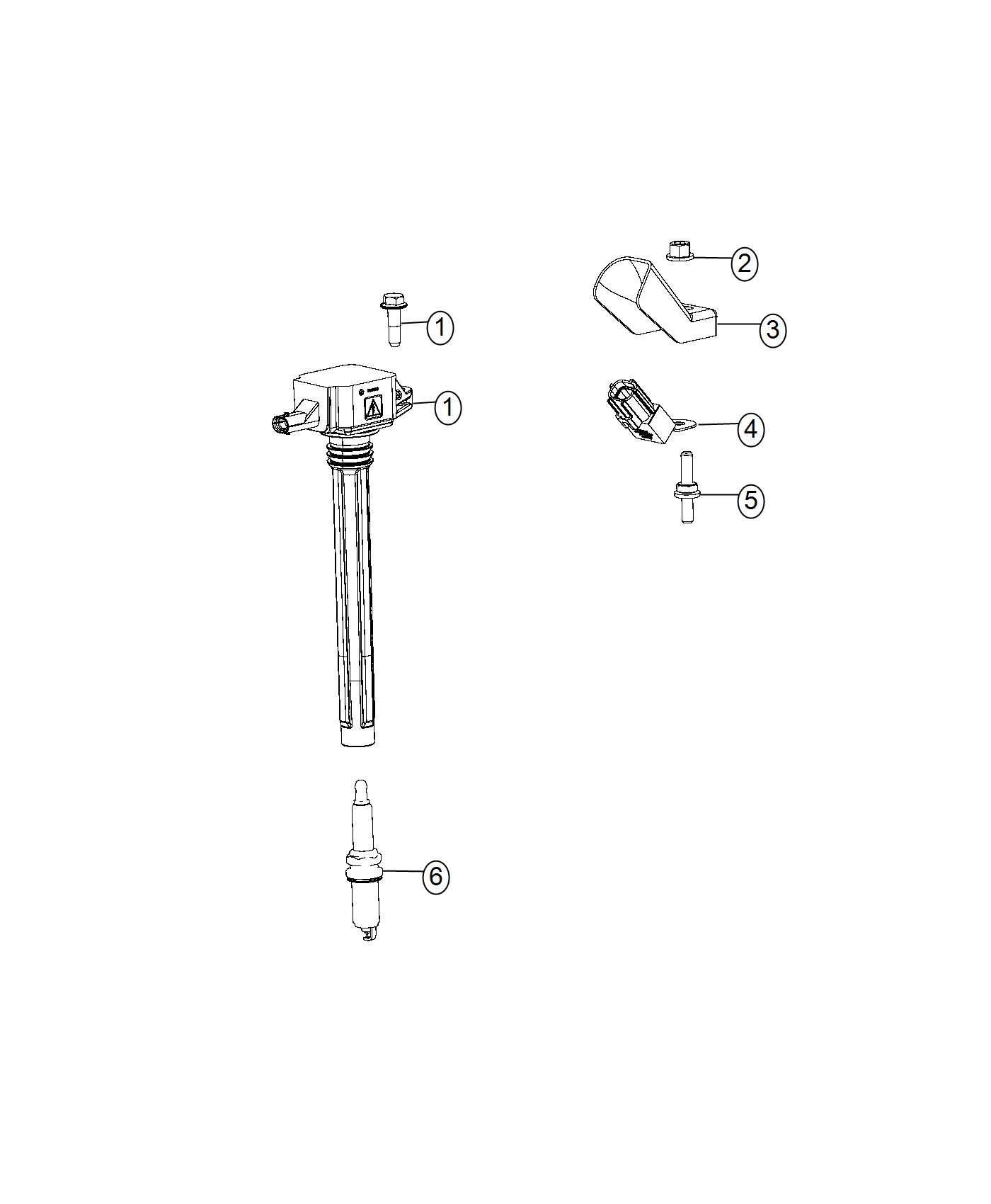 Diagram Spark Plugs, Ignition Coils. for your Chrysler