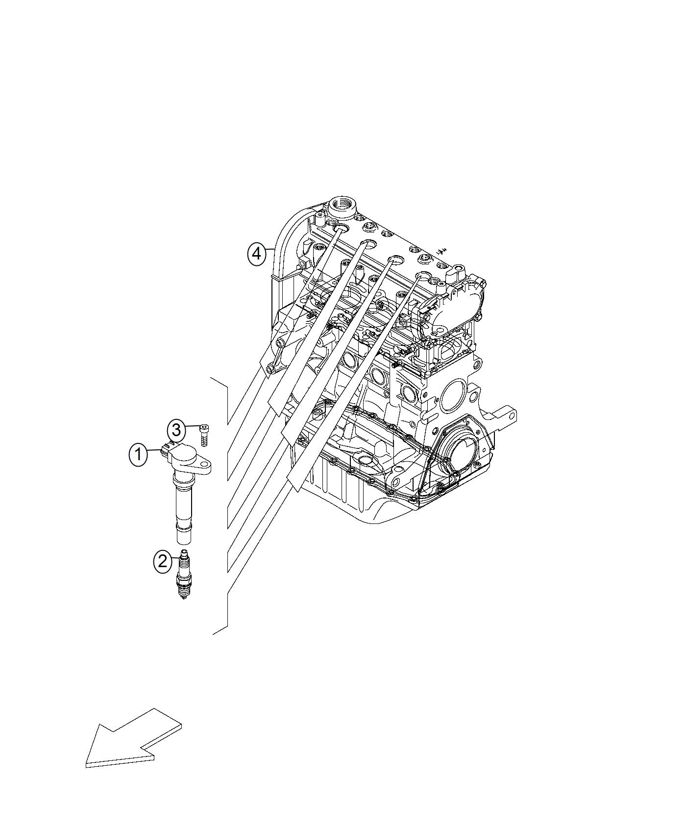 Diagram Coil, Spark Plug and Ignition. for your 2019 Fiat 500   