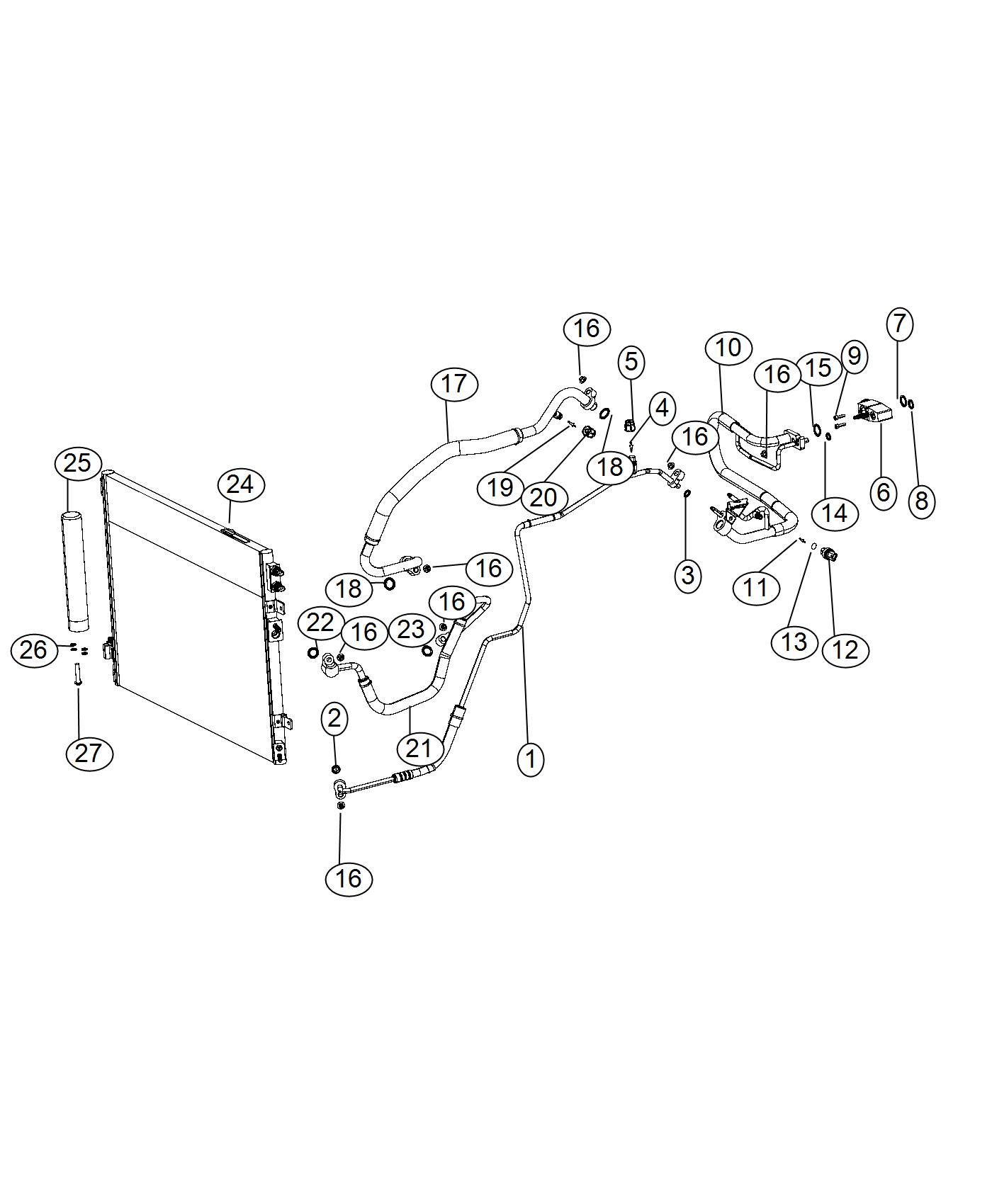 Diagram A/C Plumbing. for your Dodge Charger  