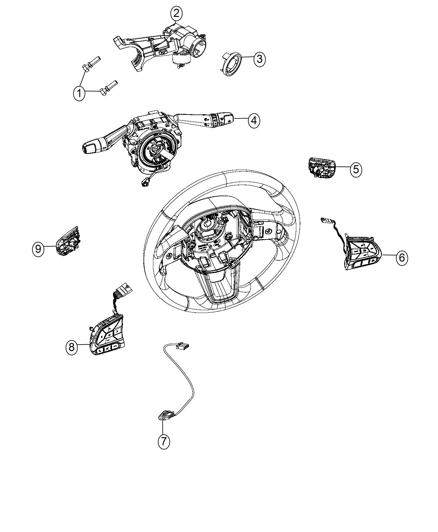 Switches, Steering Column And Steering Wheel. Diagram