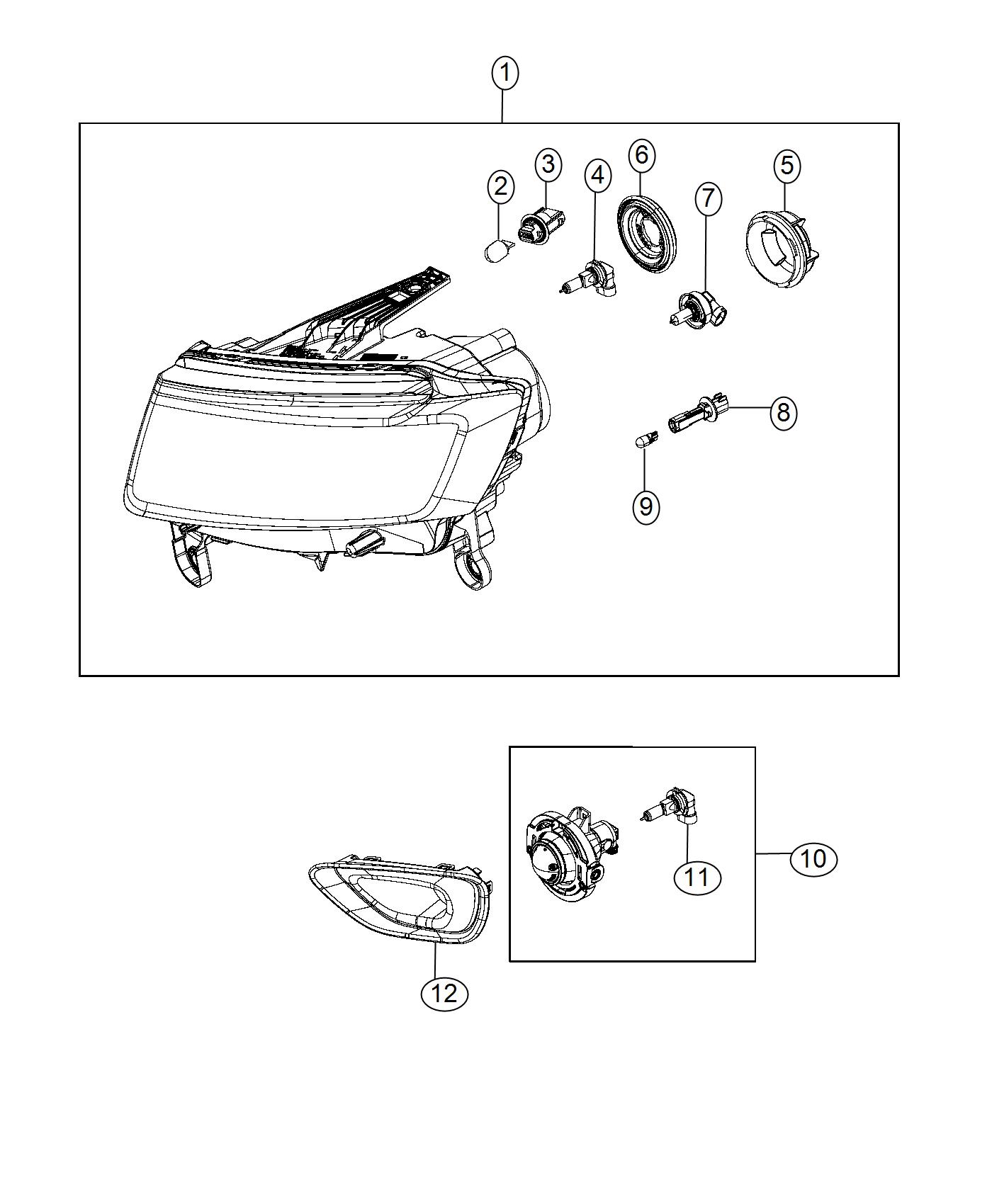 Diagram Lamps, Front. for your 2004 Chrysler 300  M 