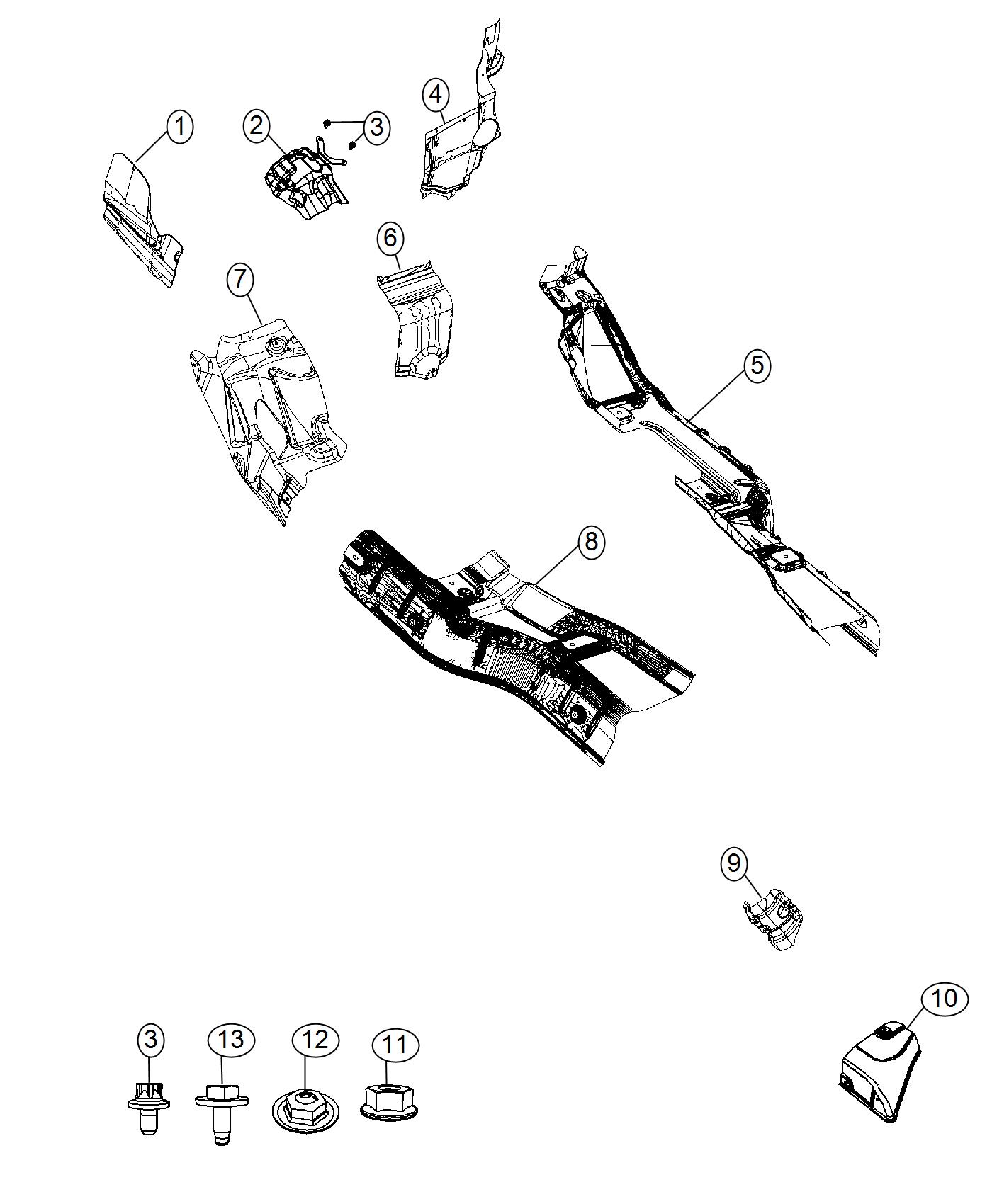 Exhaust System Heat Shields. Diagram