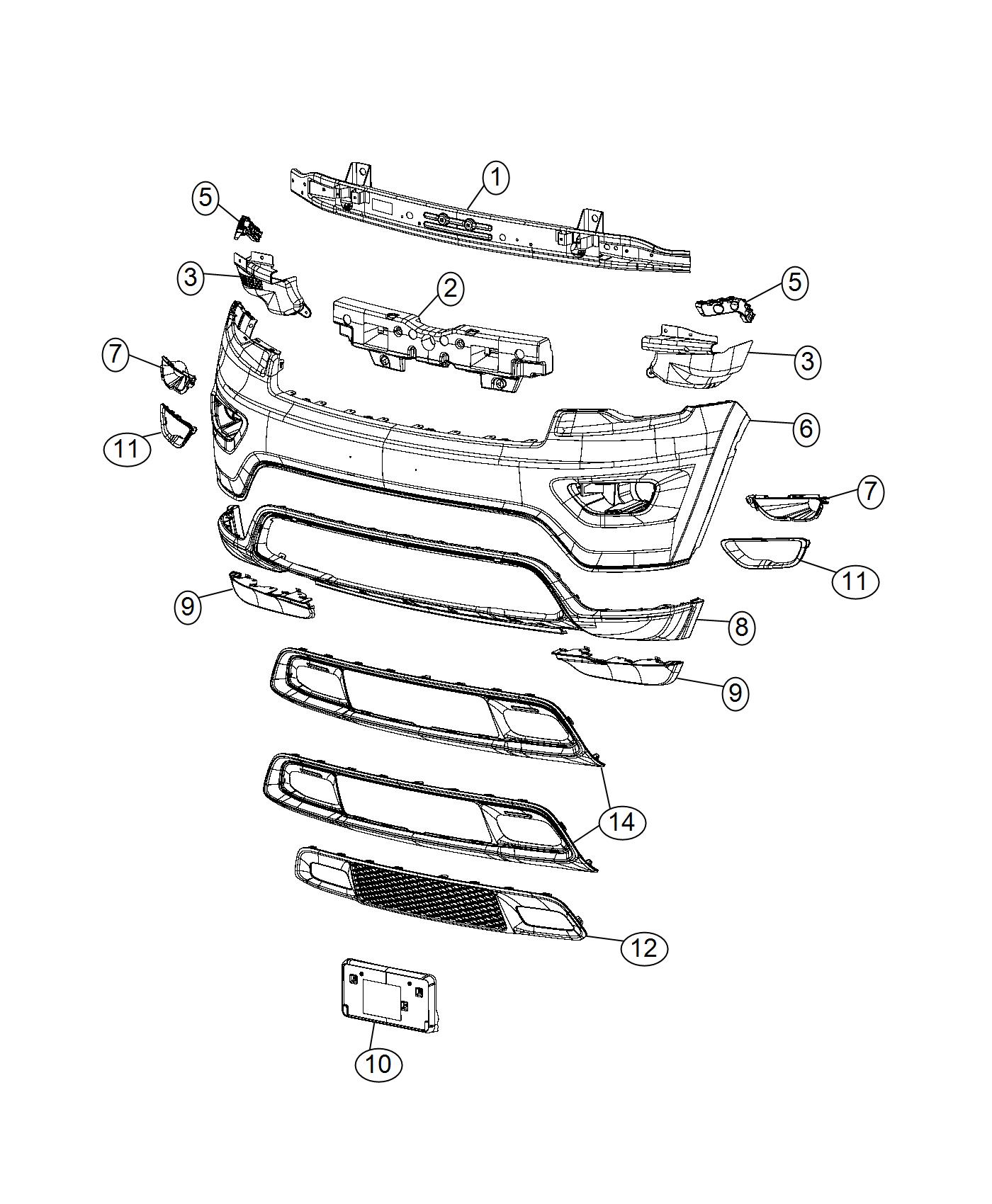 Diagram Fascia, Front. for your Jeep