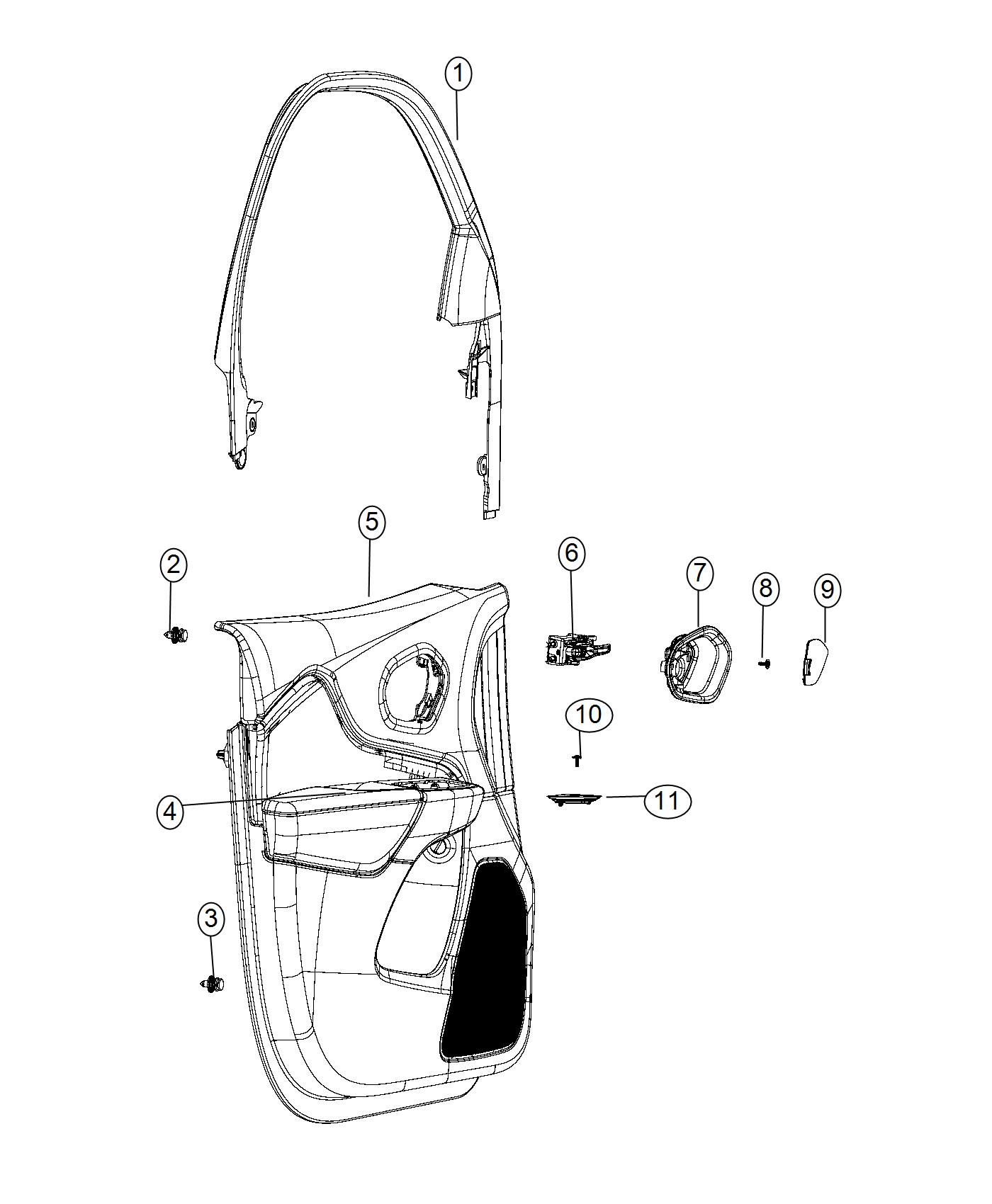 Diagram Front Door Trim Panels. for your 2001 Chrysler 300  M 