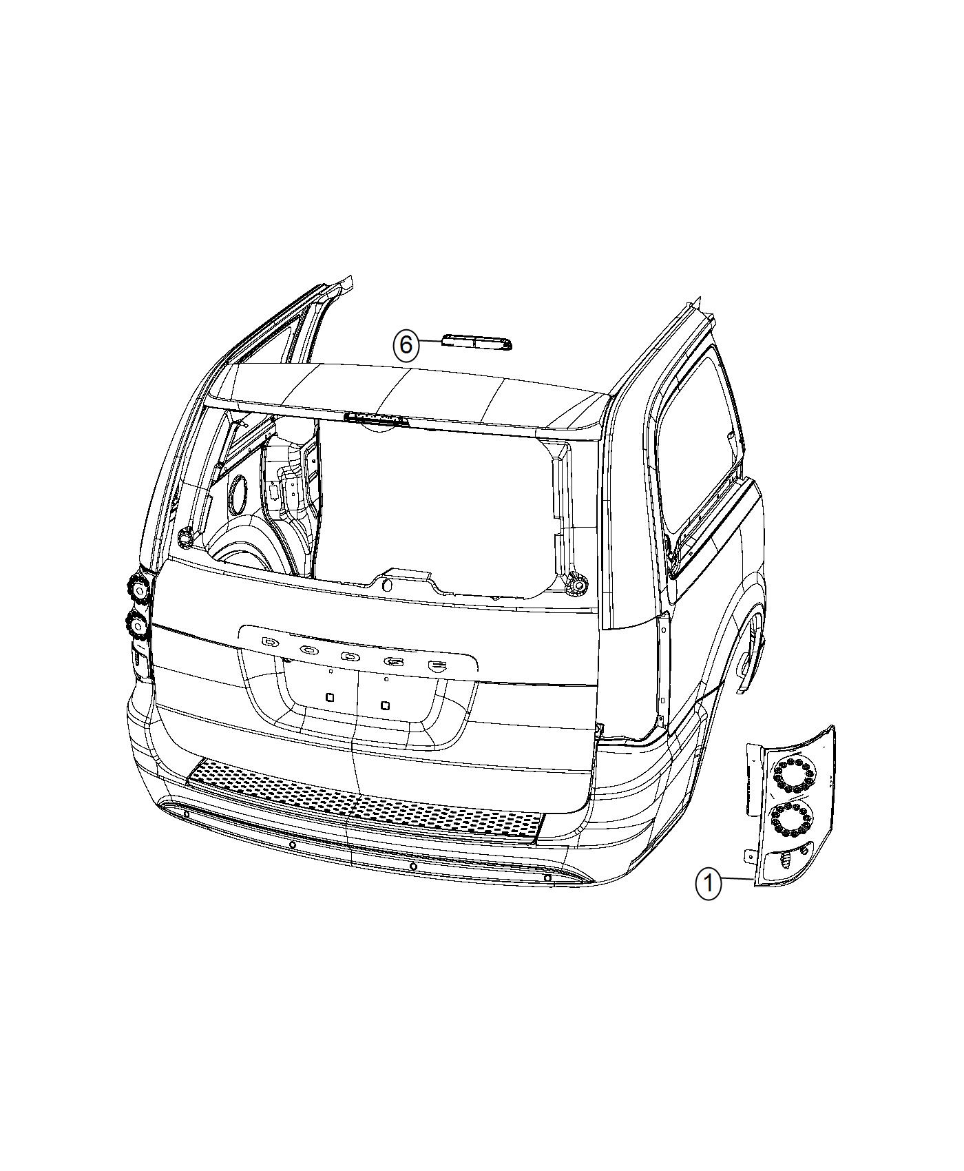 Diagram Lamps, Rear Brake. for your Dodge Grand Caravan  