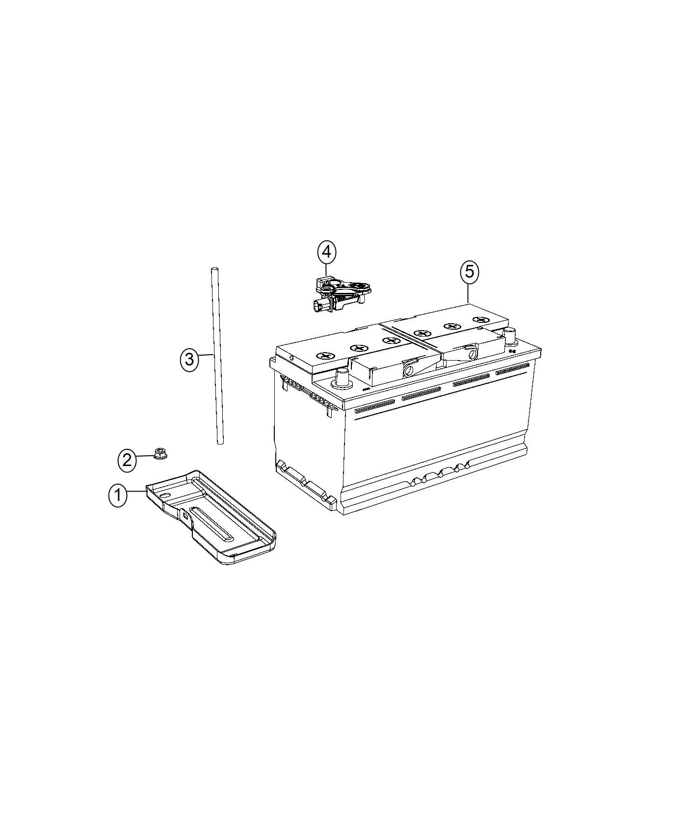 Diagram Battery, Tray, And Support. for your 2021 Jeep Grand Cherokee   