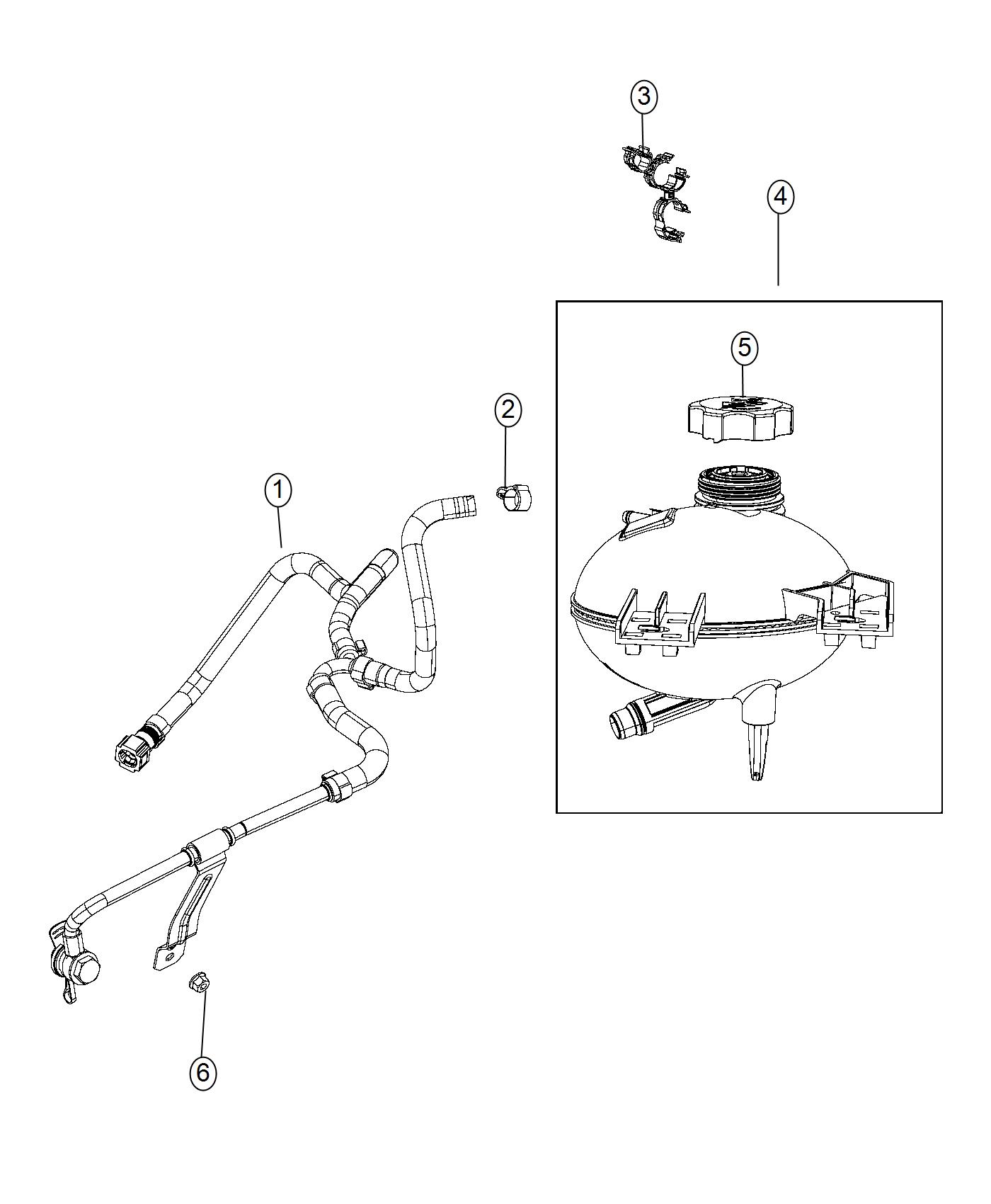 Diagram Coolant Recovery Bottle EMEA. for your Jeep Renegade  