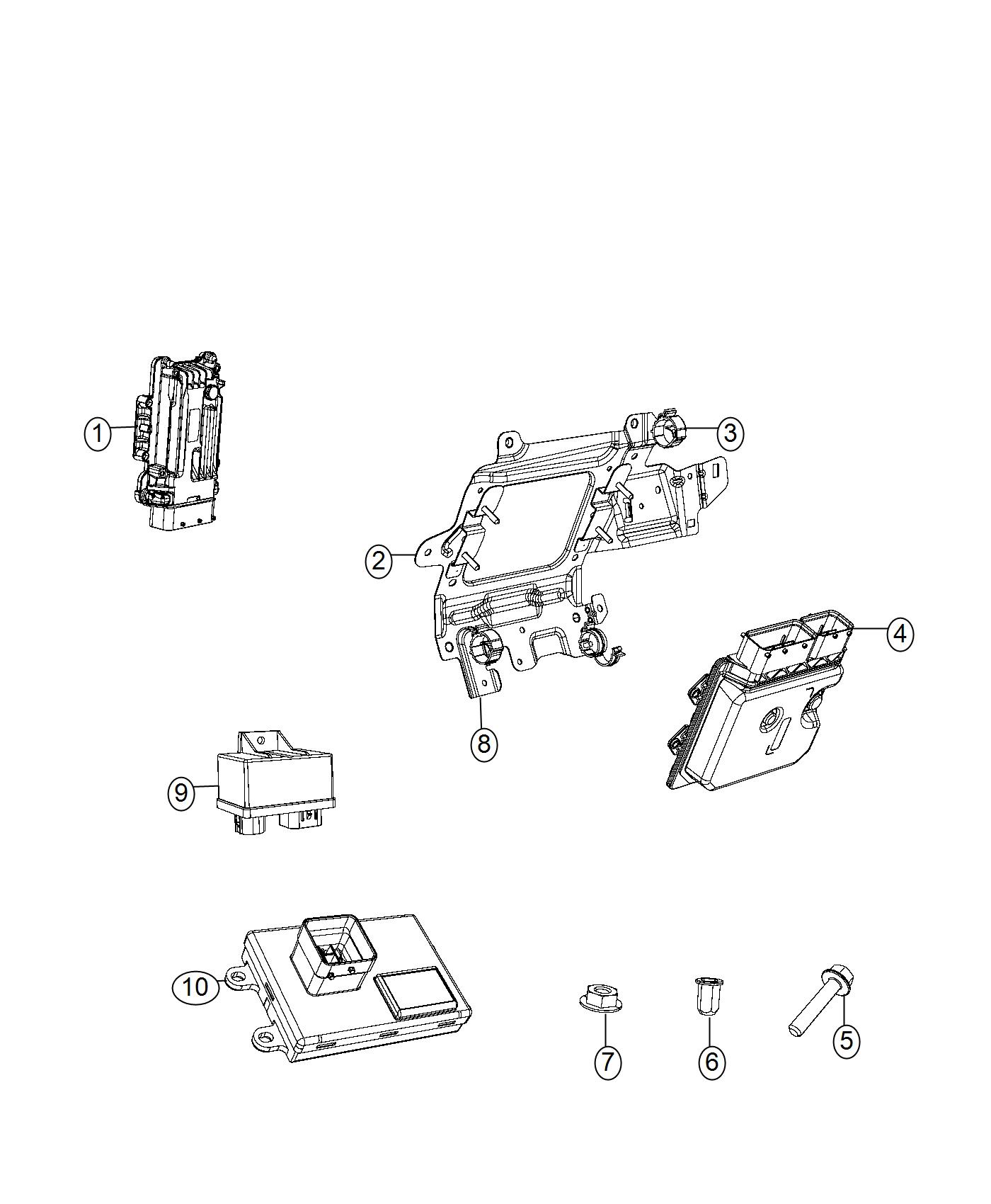 Diagram Modules, Engine Compartment. for your Jeep Renegade  