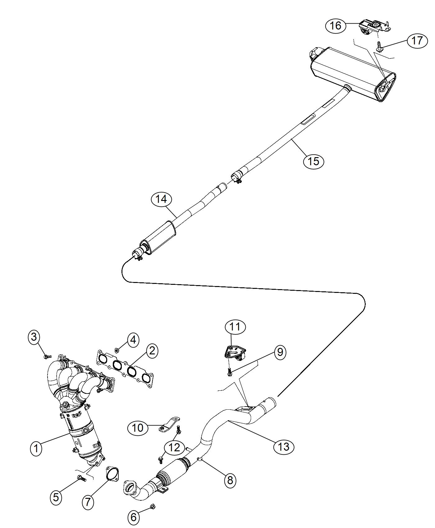 Diagram Exhaust System. for your 2003 Chrysler 300  M 