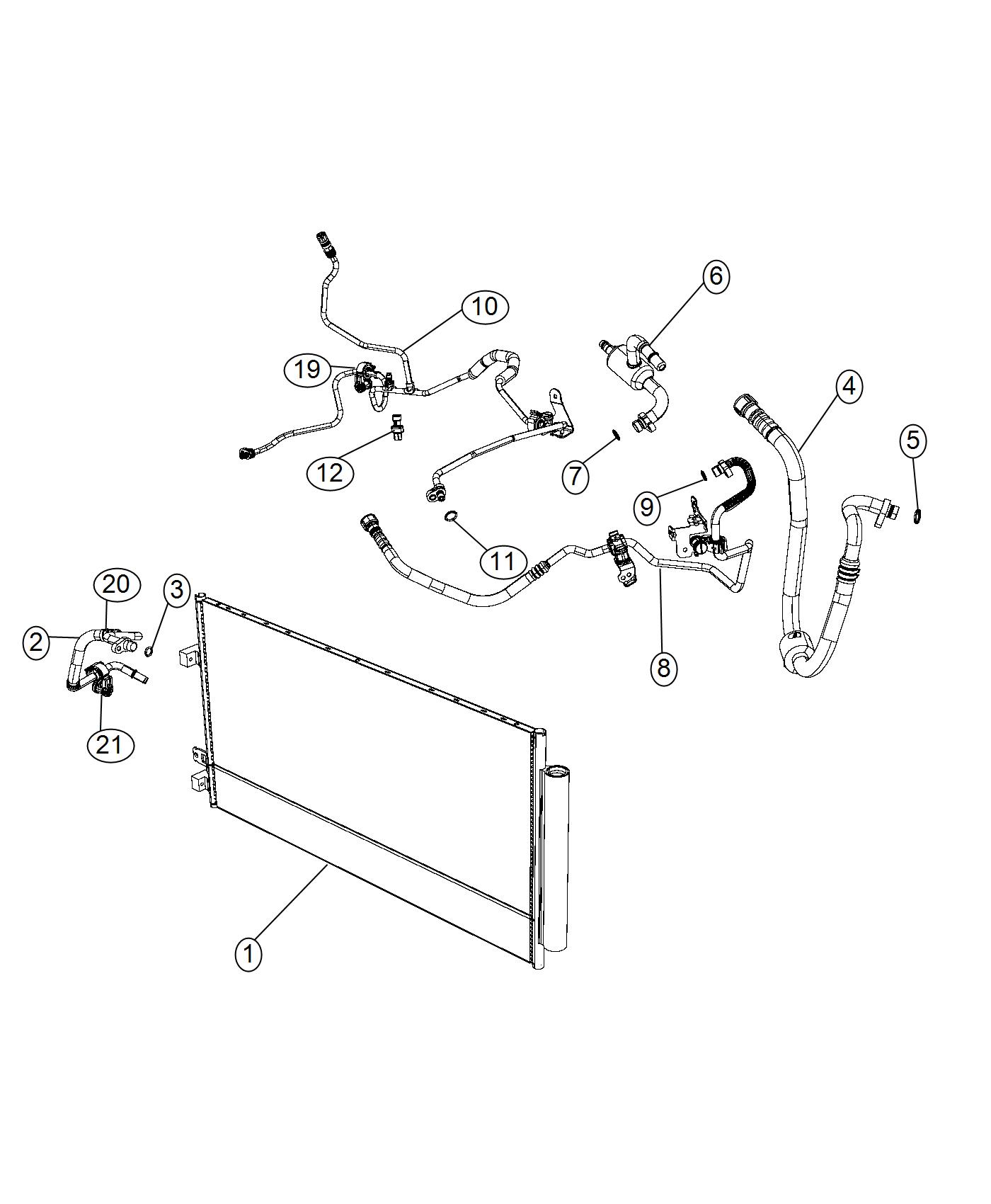 Diagram A/C Plumbing. for your 2013 Jeep Wrangler   