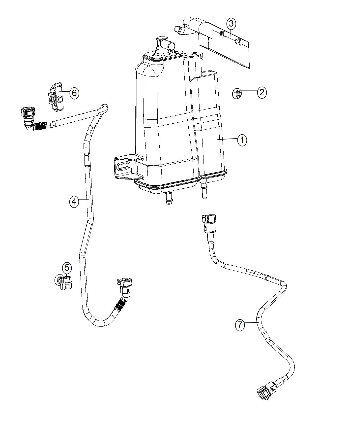 Diagram Vapor Canister and Leak Detection Pump. for your Jeep Renegade  