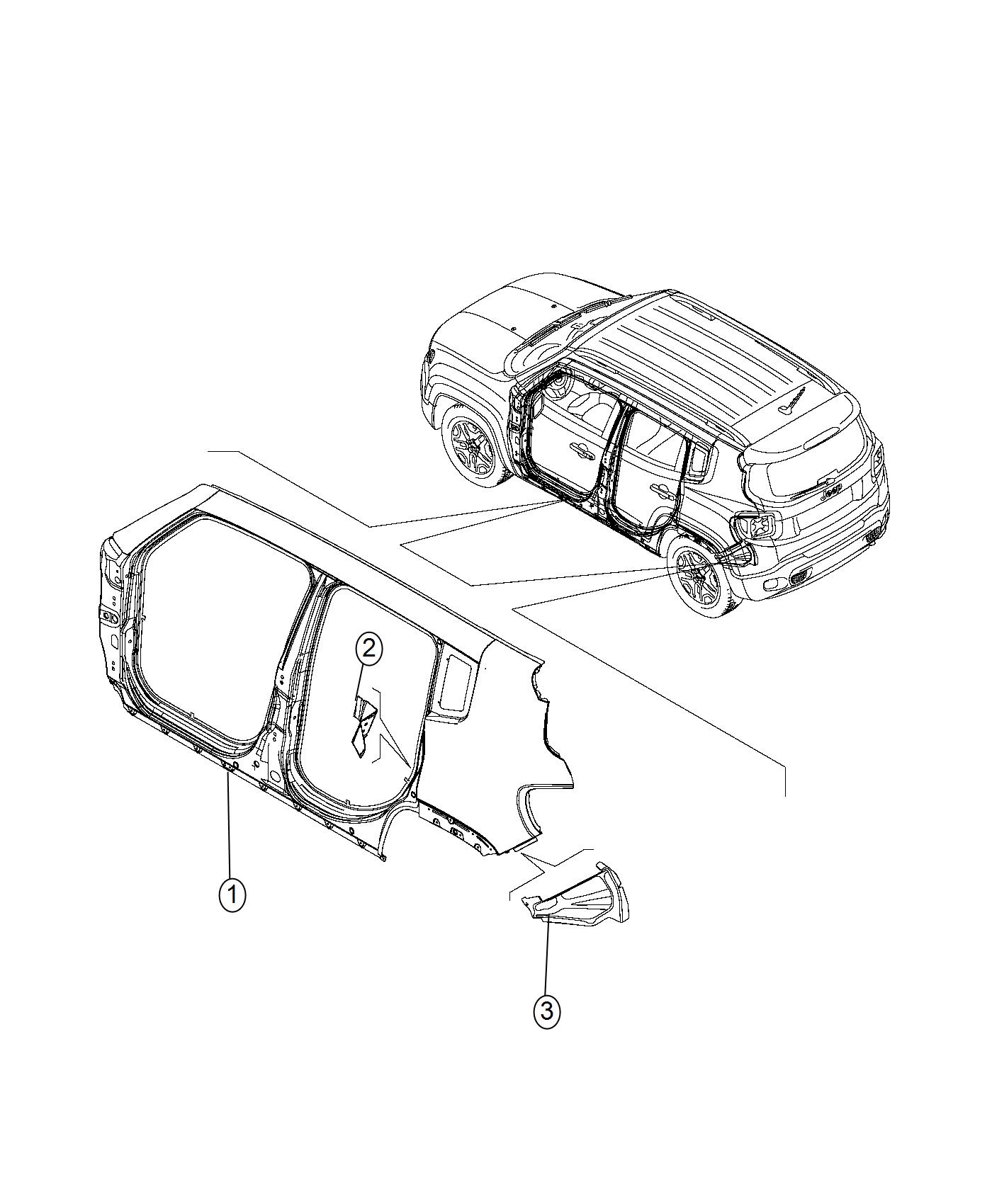 Diagram Body Side Complete Outer. for your Jeep Renegade  