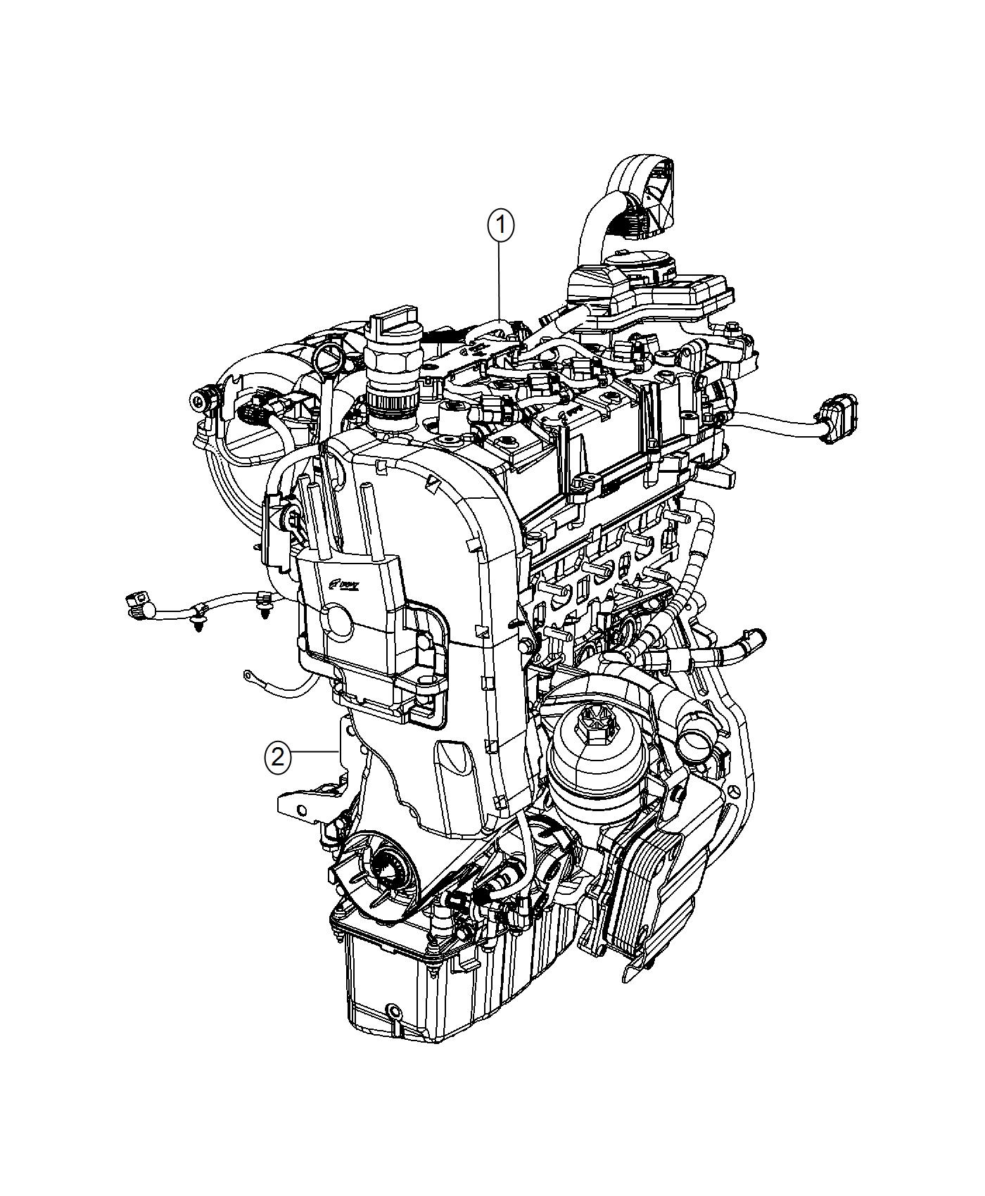 Diagram Engine Assembly And Service Long Block 1.4L Turbocharged [1.4L I4 MultiAir Turbo Engine]. for your Jeep Renegade  