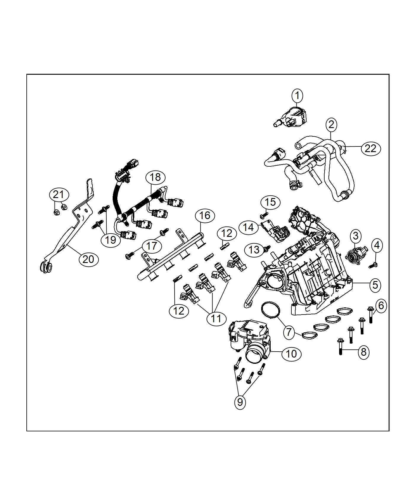 Diagram Intake Manifold 1.4L Turbocharged [1.4L I4 MultiAir Turbo Engine]. for your 2000 Chrysler 300  M 