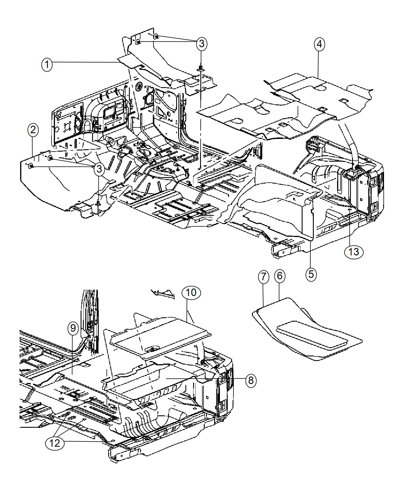 Diagram Carpet. for your 2000 Chrysler 300  M 