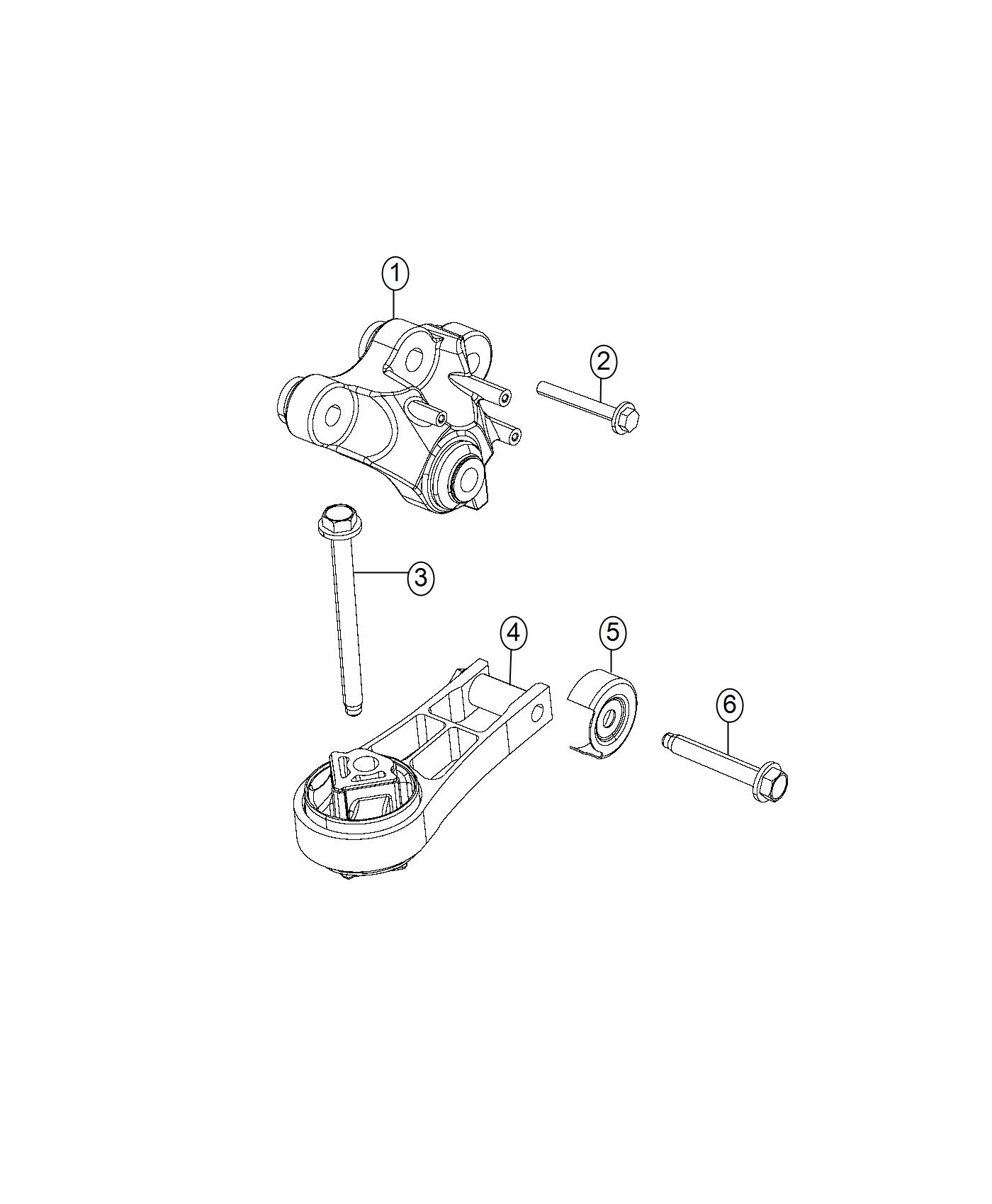 Engine Mounting Front/Rear 3.6L. Diagram