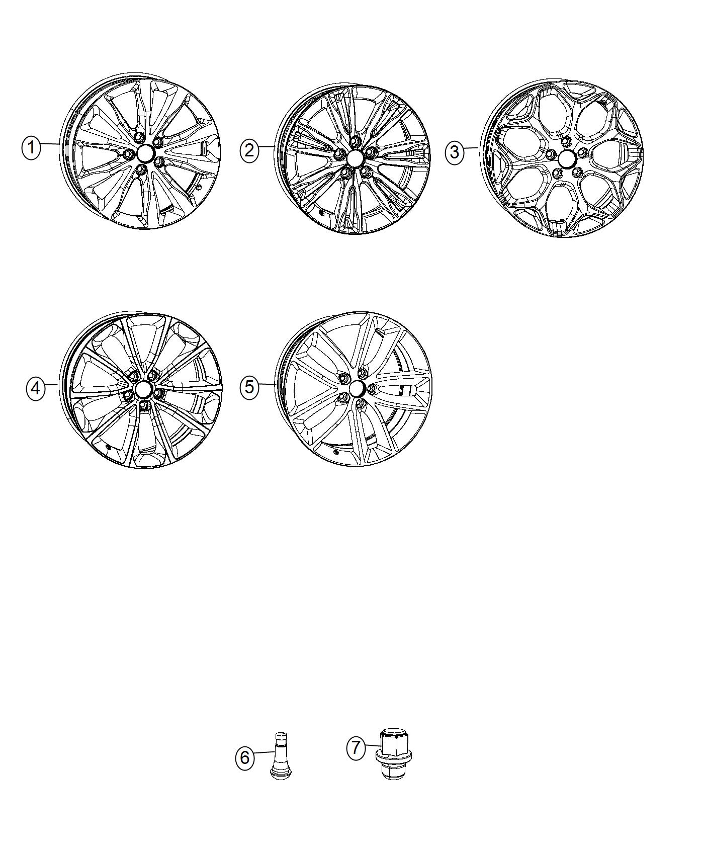 Diagram Wheels and Hardware. for your 2009 Dodge Charger   