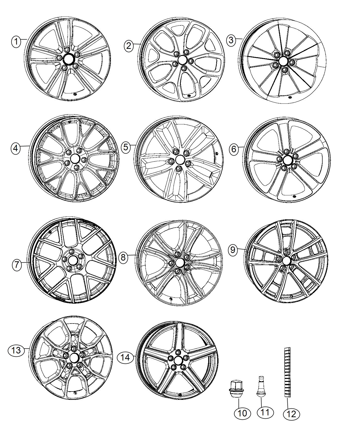 Diagram Wheels and Hardware. for your 2008 Dodge Charger   