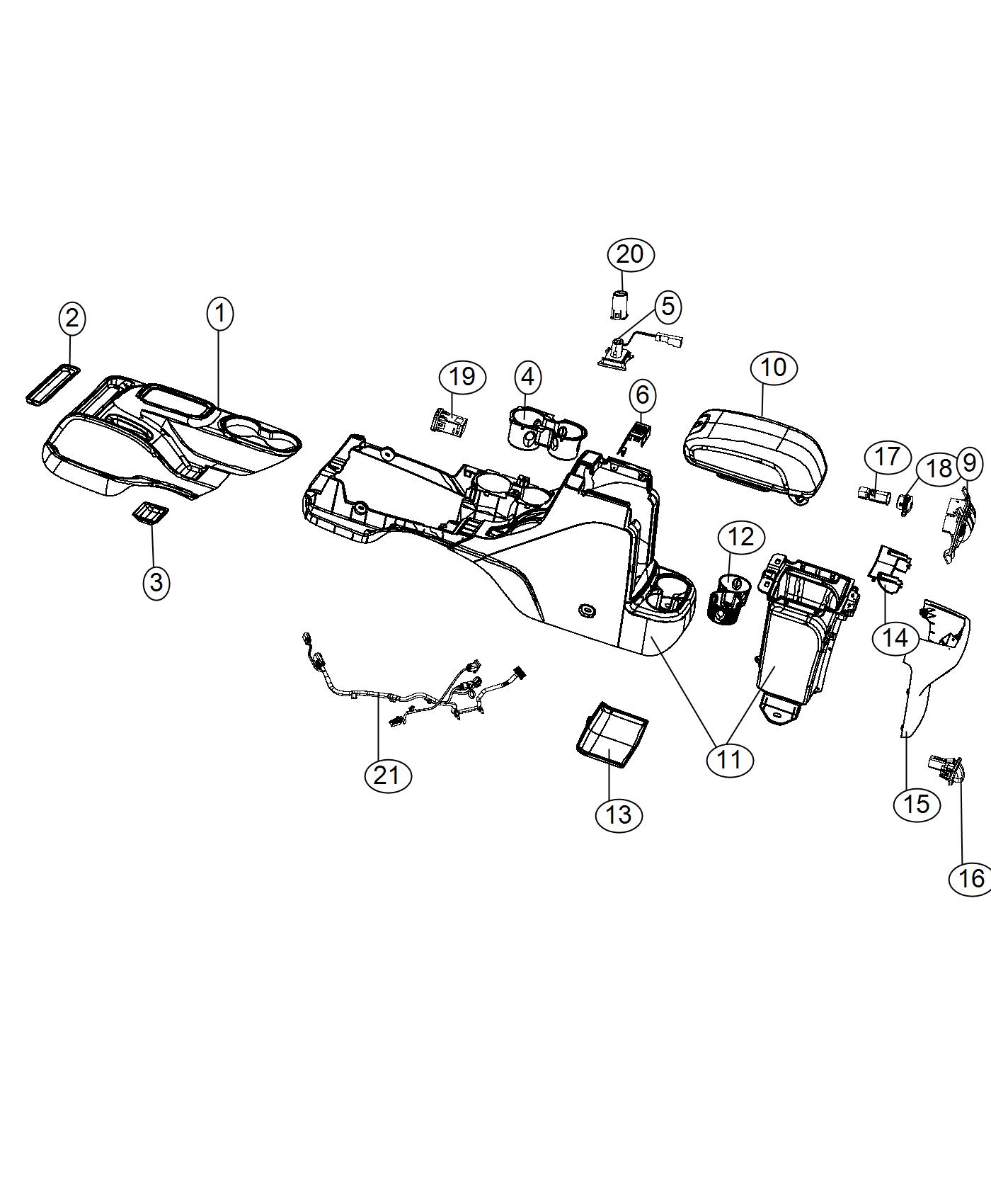 Floor Console. Diagram