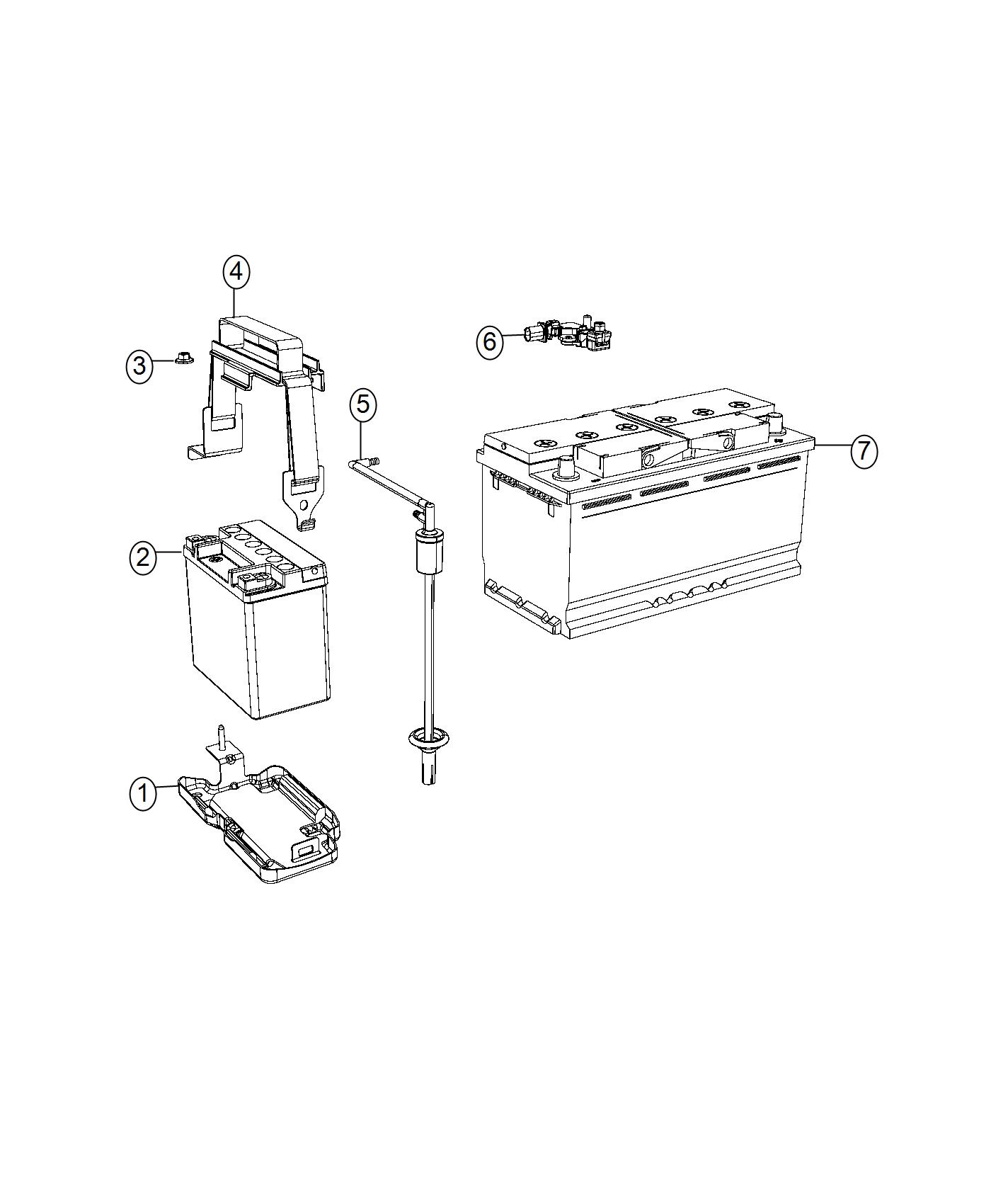 Diagram Battery, Tray, And Support. for your 2006 Dodge Durango   