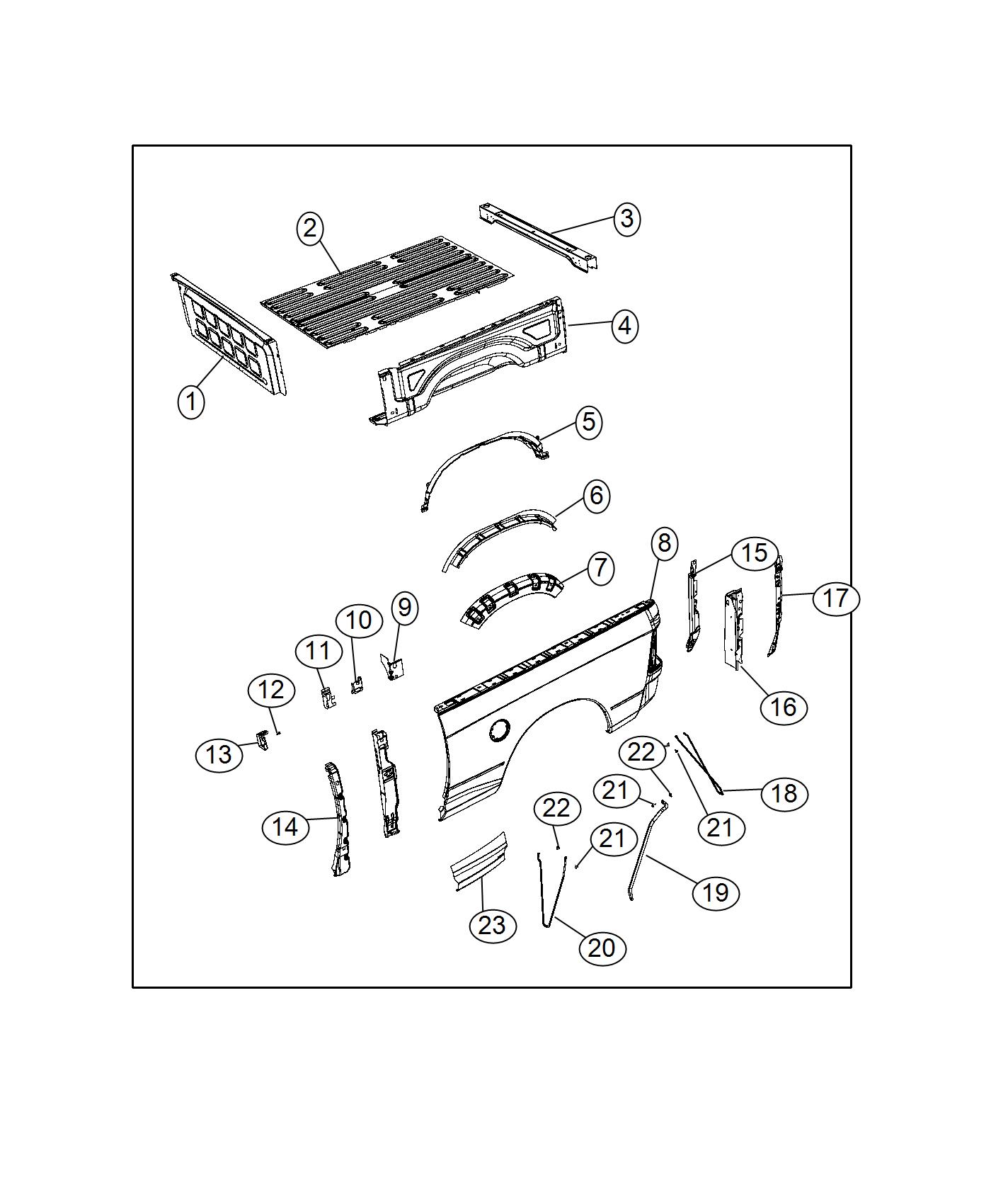 Diagram Pick Up Box. for your Dodge Ram 3500  