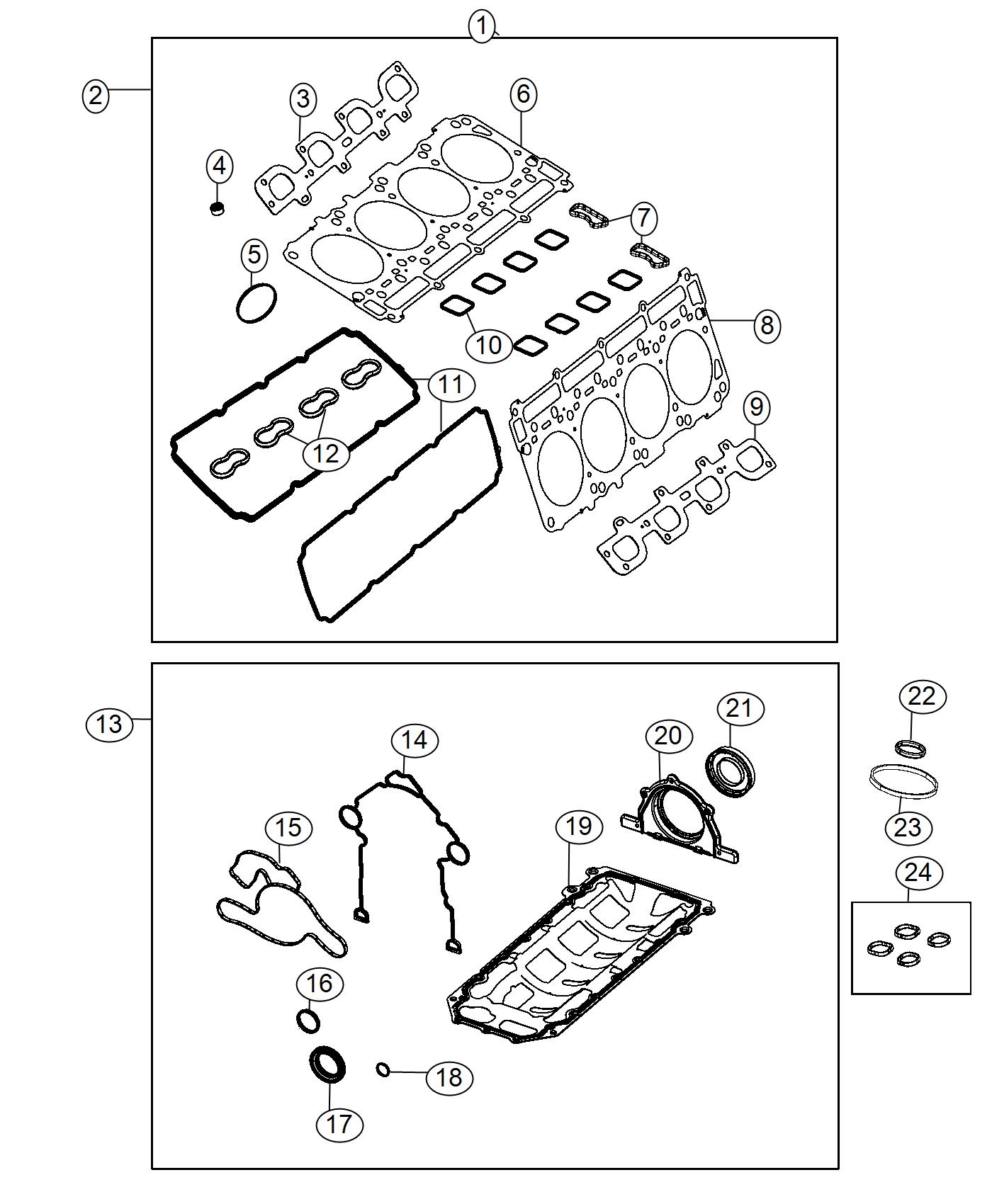 Diagram Engine Gasket Kits 6.4L. for your 2000 Chrysler 300  M 