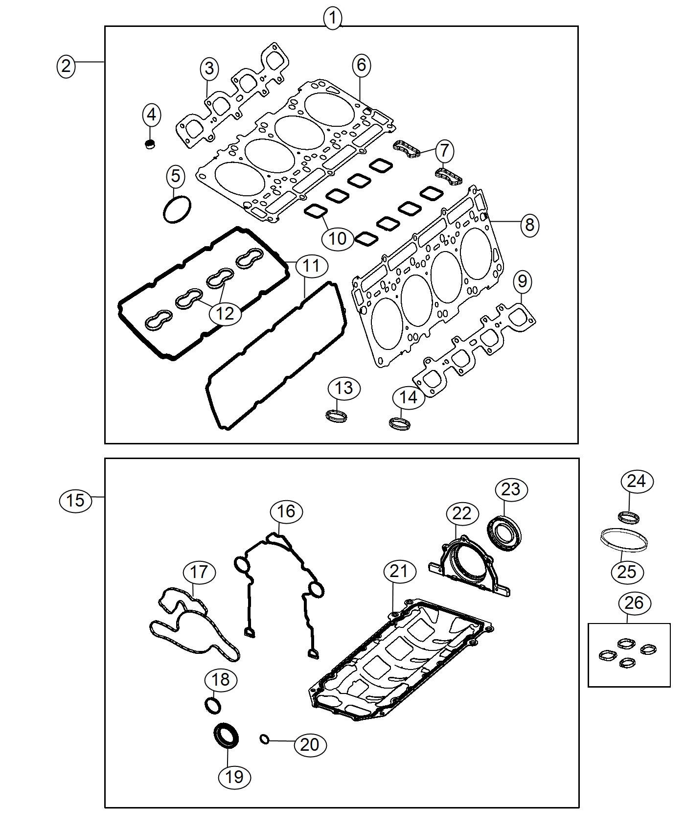 Diagram Engine Gasket Kits 6.4L. for your 2000 Chrysler 300  M 