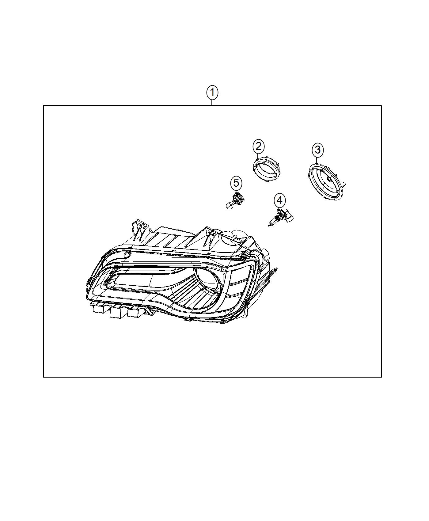 Diagram Parts, Headlamp Assembly and Service. for your 2004 Chrysler 300  M 