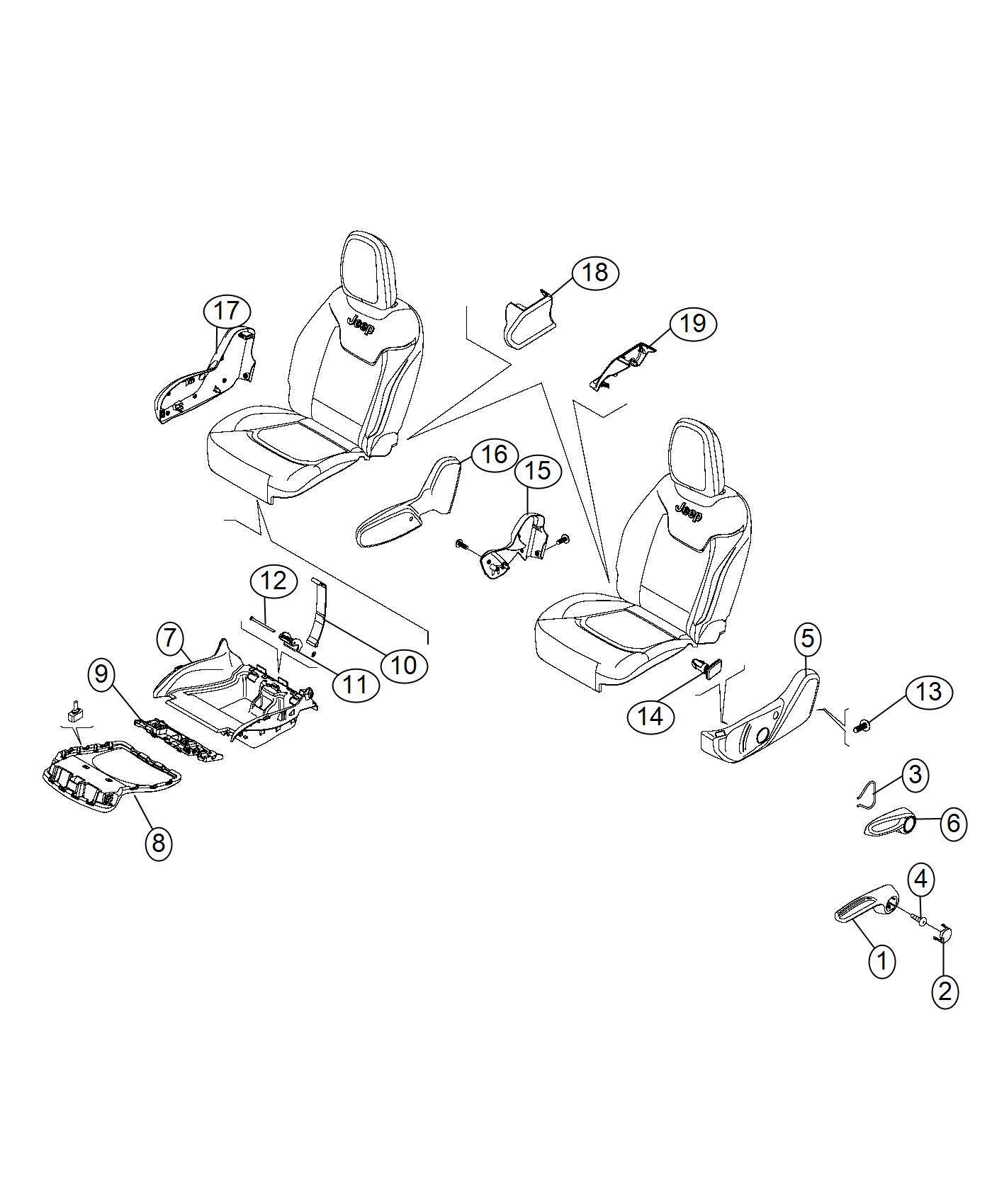 Handles, Shields And Under Cushion Storage. Diagram