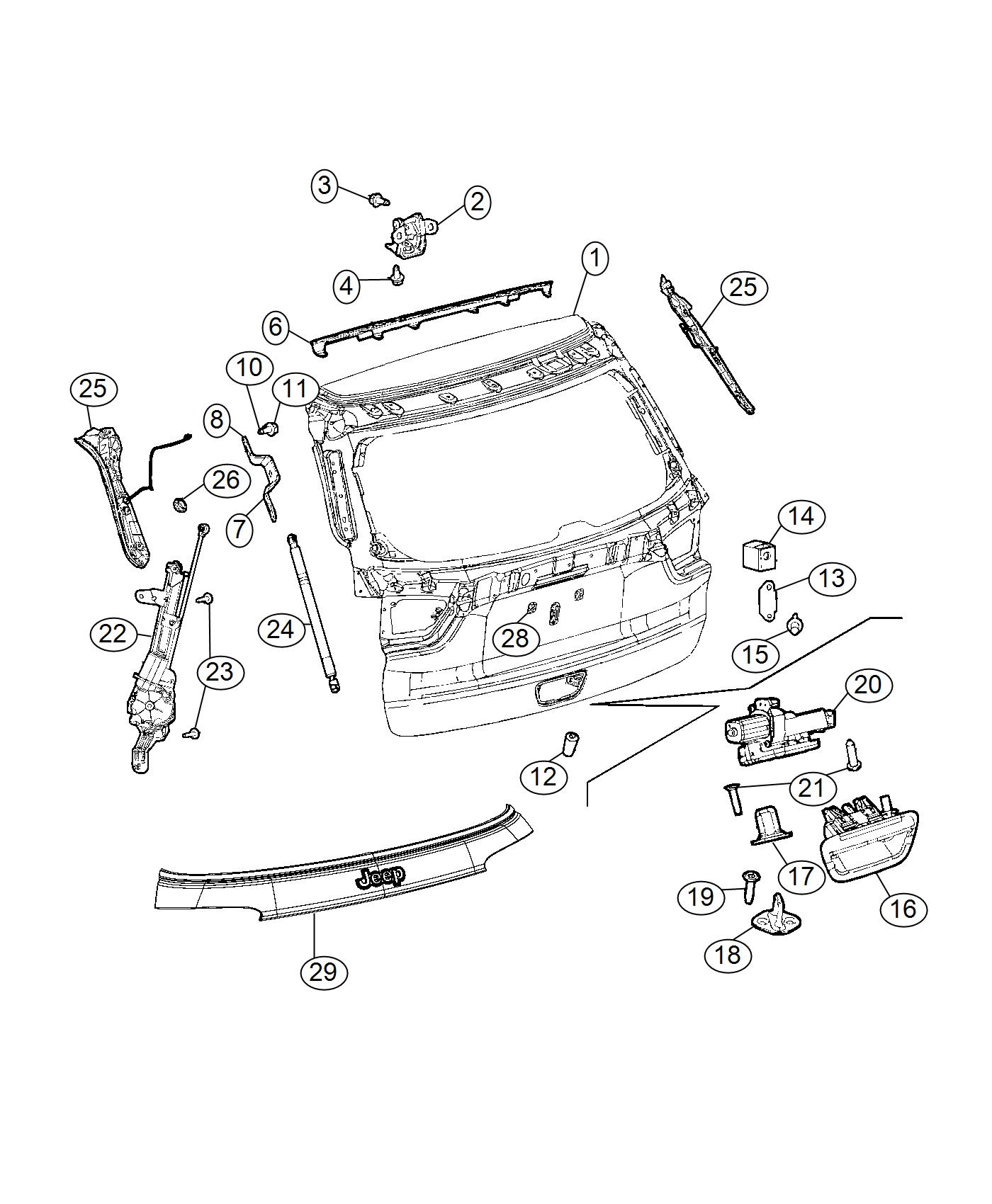 Diagram Liftgate. for your 2006 Jeep Grand Cherokee   