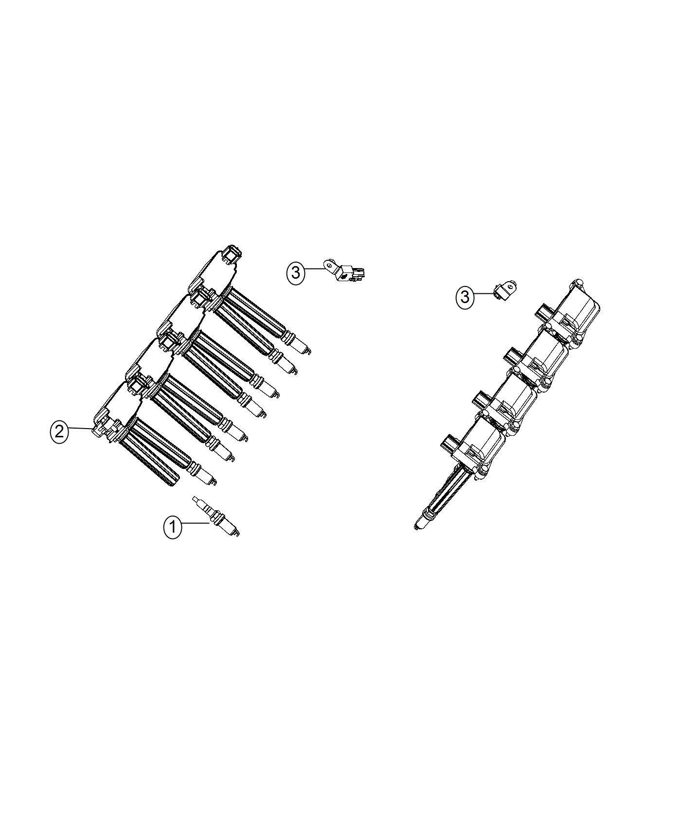 Diagram Spark Plugs and Ignition Coils. for your 2003 Chrysler 300 M  