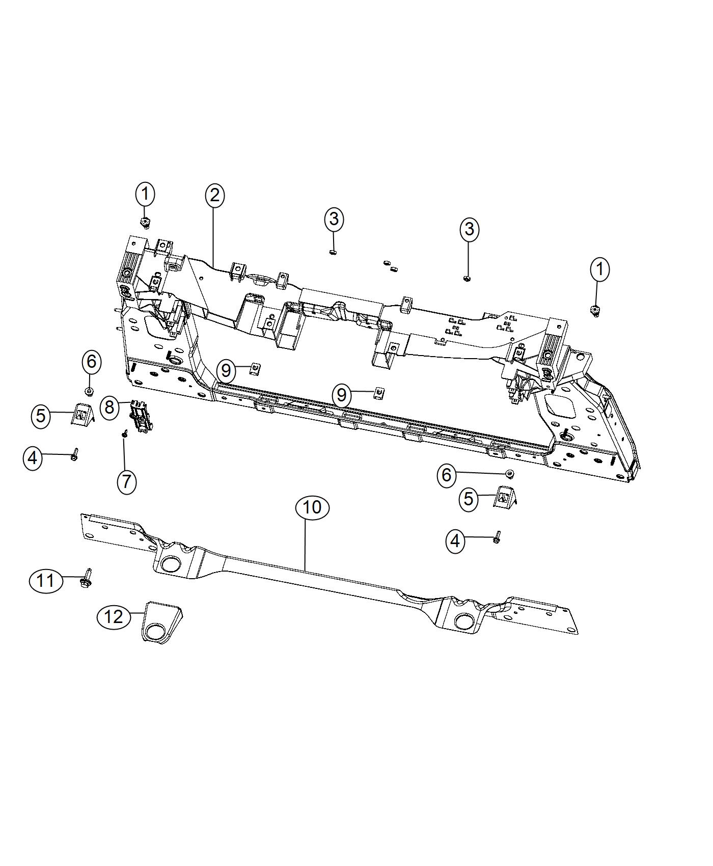 Diagram Radiator Support. for your 2017 Jeep Renegade   