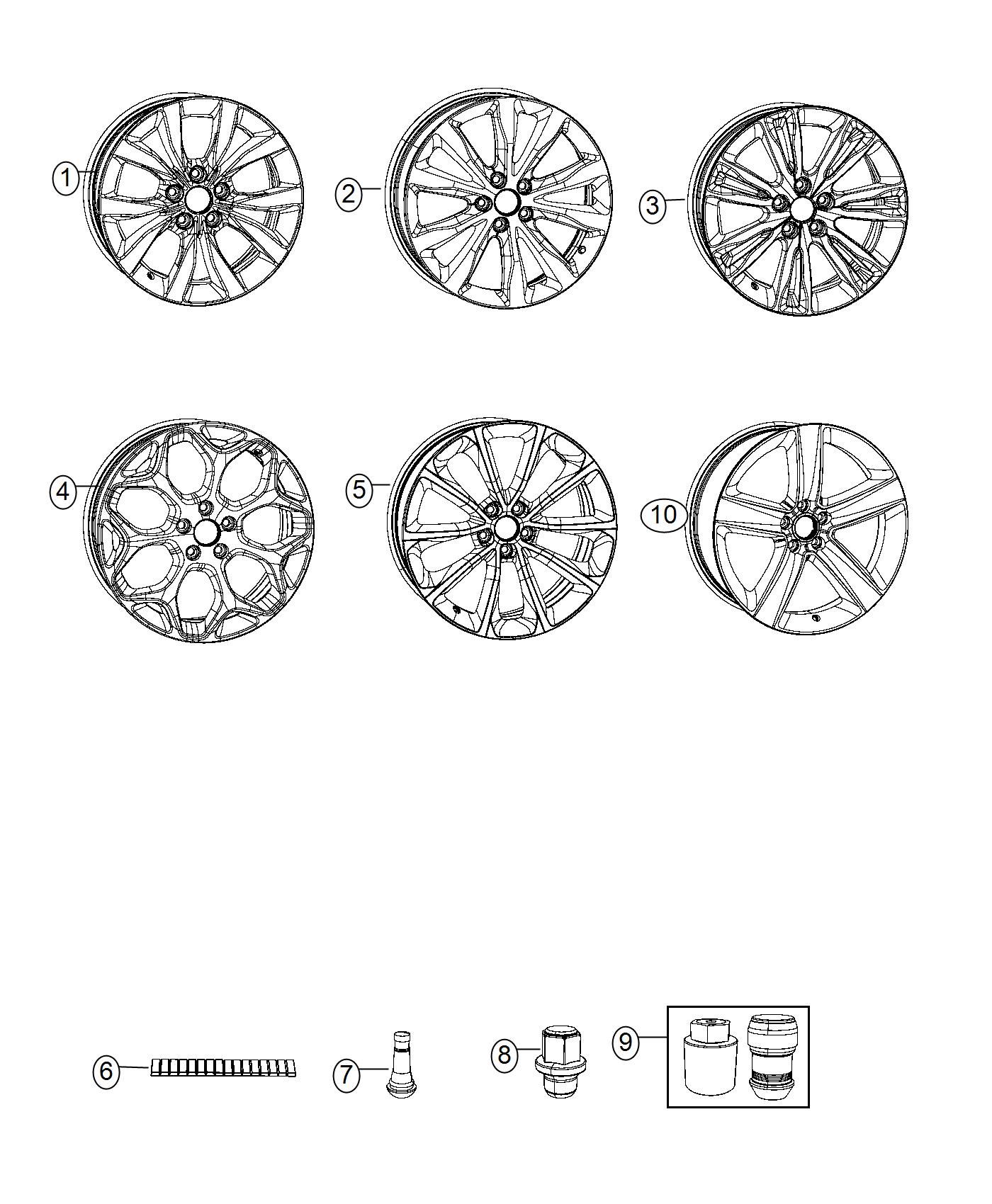 Diagram Wheels and Hardware. for your Chrysler 300  