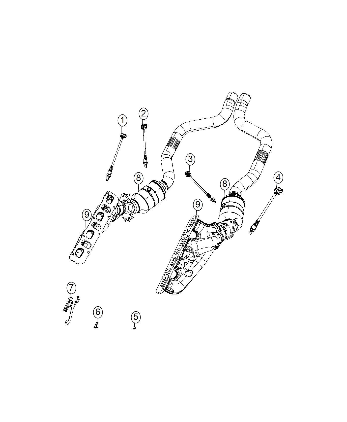 Diagram Sensors, Oxygen. for your 2003 Chrysler 300  M 