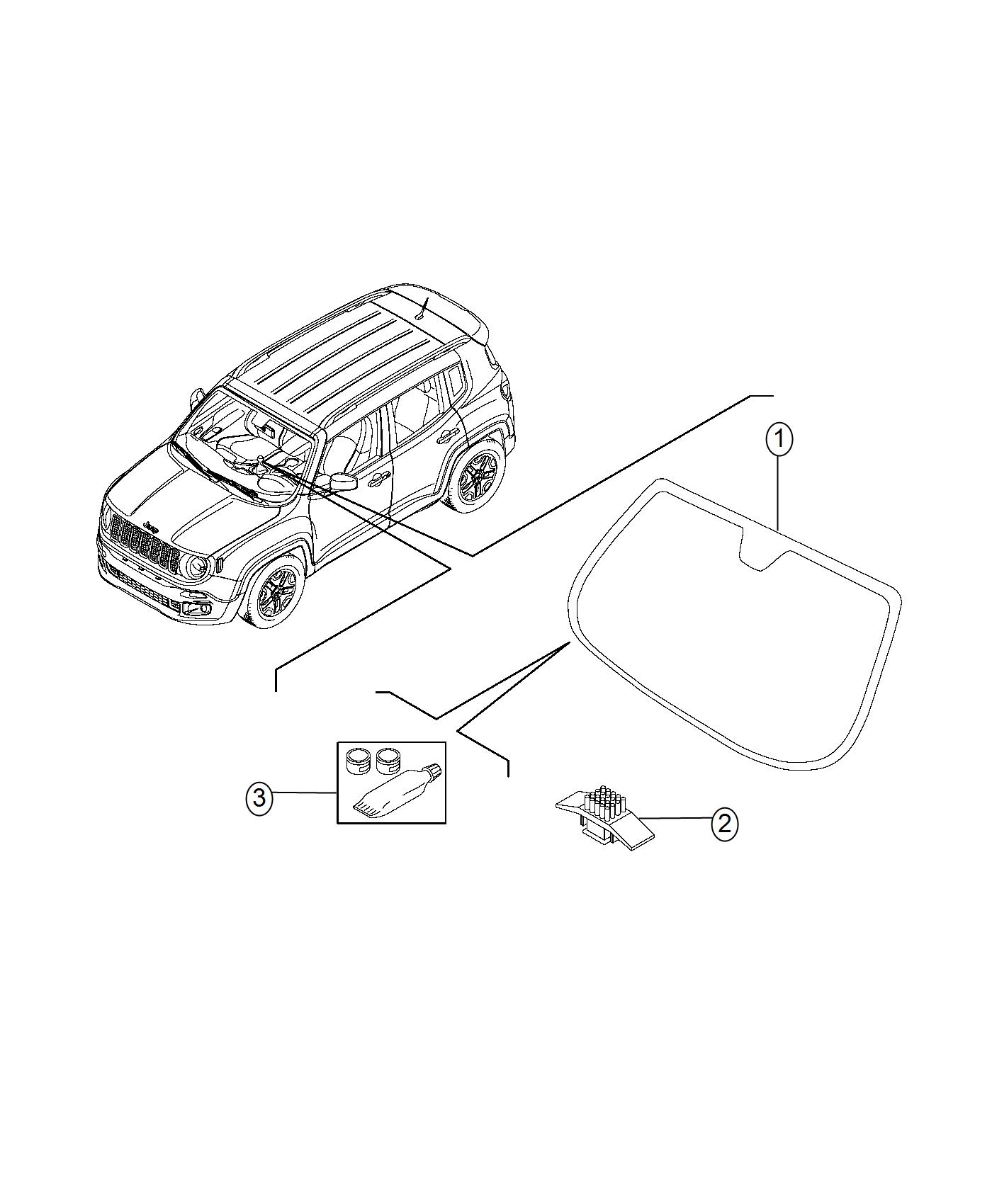 Diagram Windshield. for your Jeep